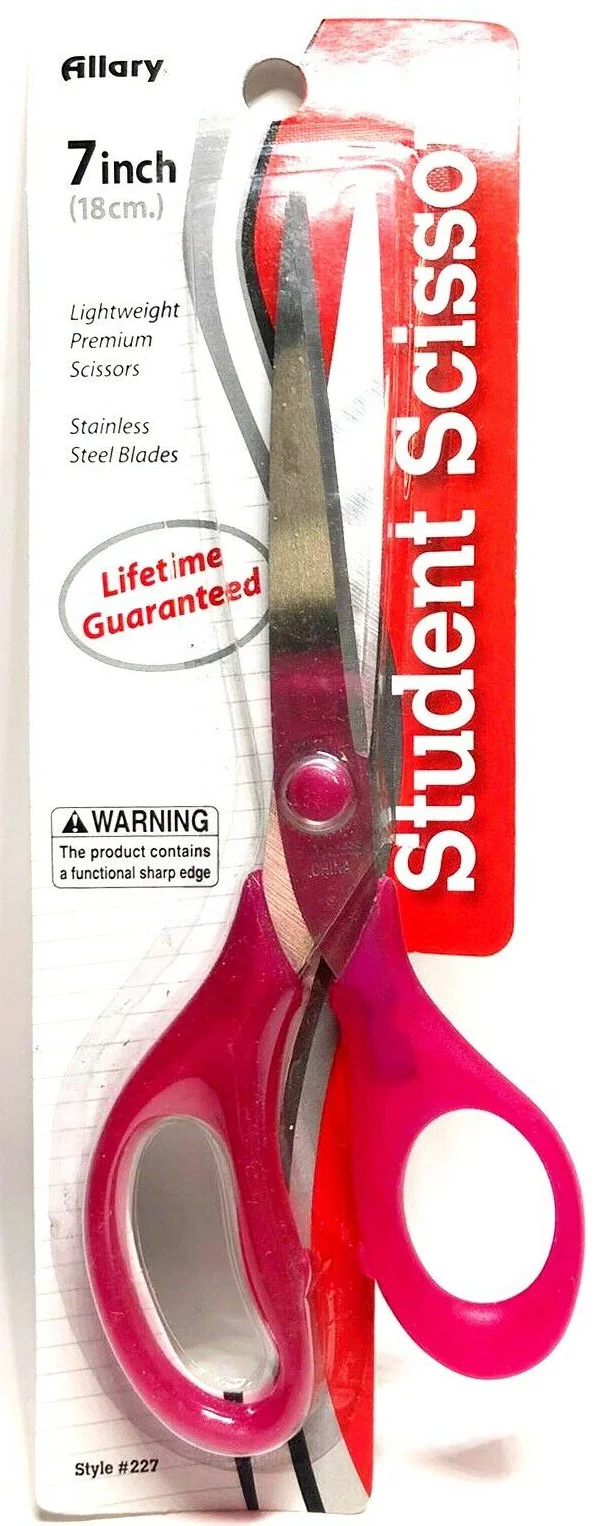 Lot of 2 Allary Style #227 Student Scissors, 7 Inch, Red