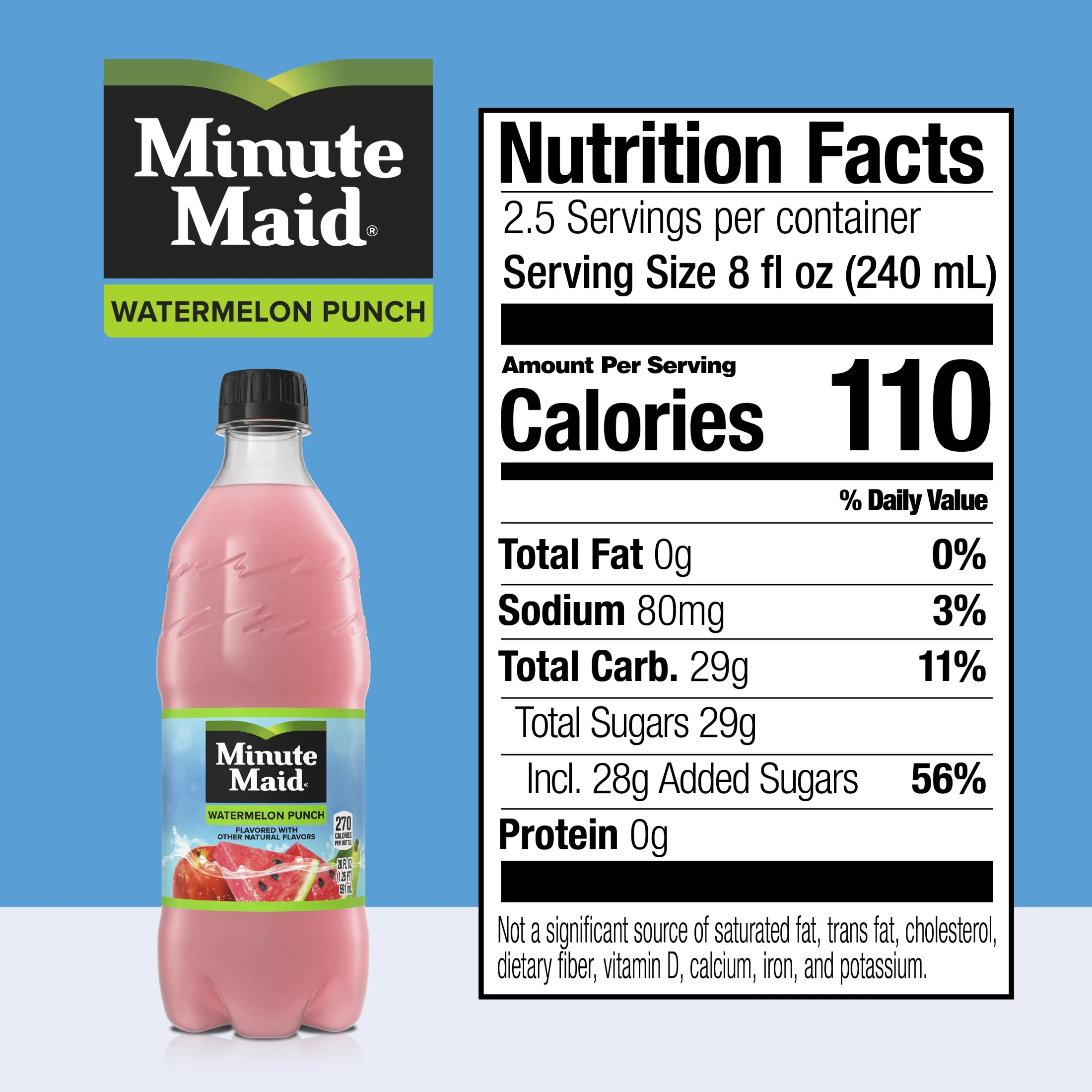 Minute Maid Watermelon Punch Fruit Juice, 20 fl oz Bottle