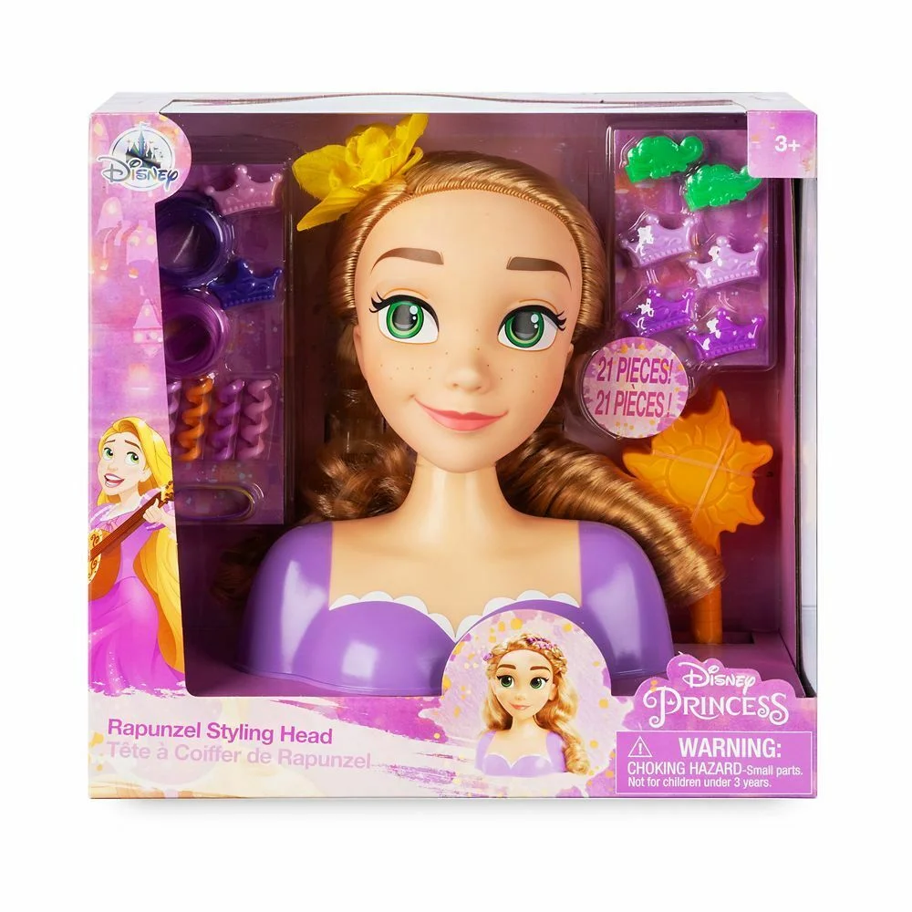 Disney Store Tangled Rapunzel Styling Head Figure Dress Up Girls Play Box Set