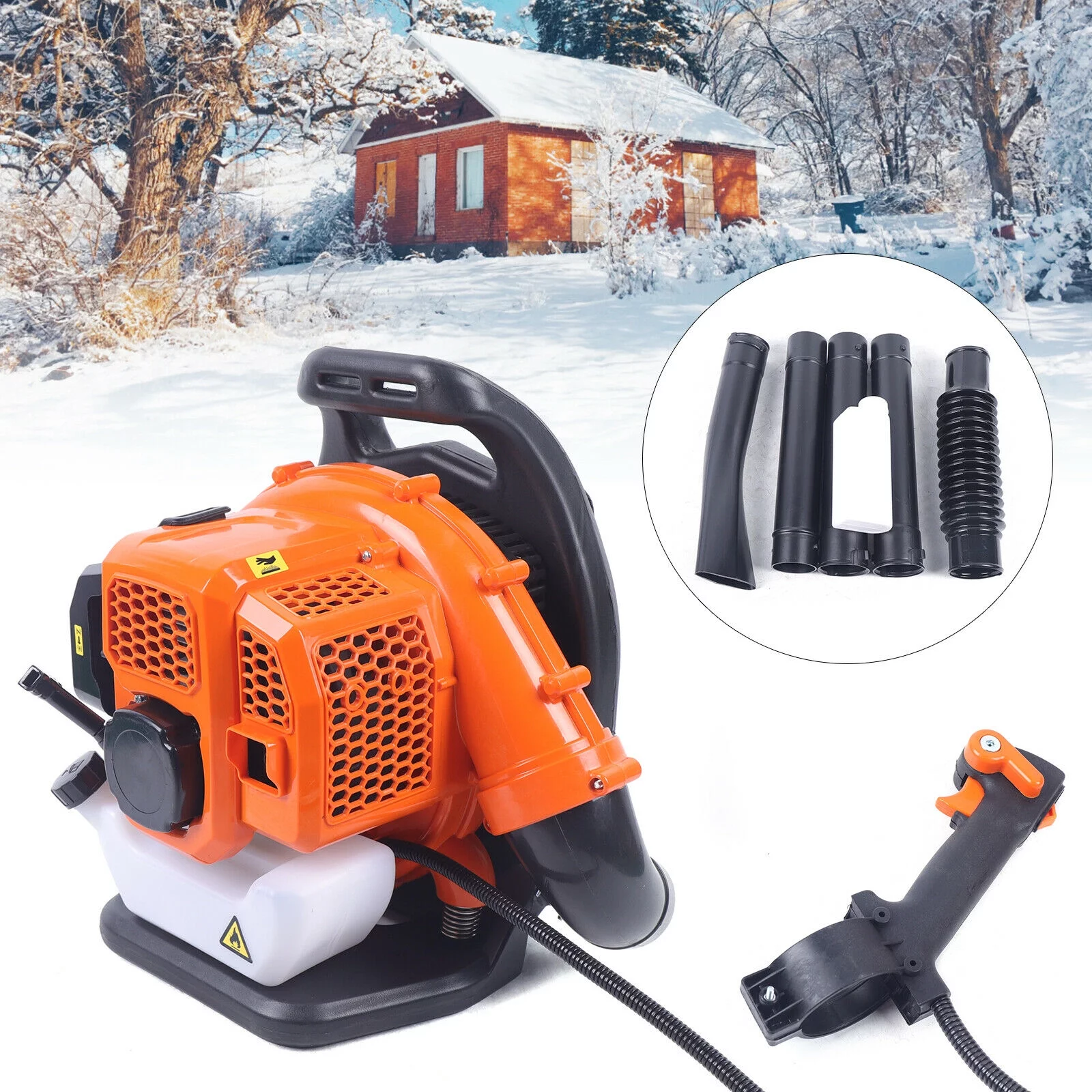 2 Stroke Gas 42.7cc Backpack Blower Single Cylinder Professional Gas Backpack Leaf Blower Backpackable Snow-Blowing