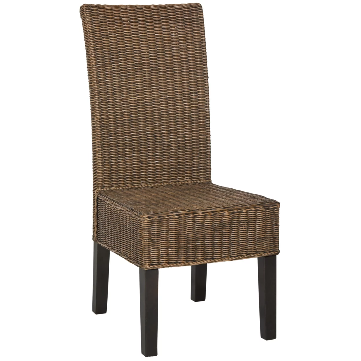 SAFAVIEH Arjun 18''H Wicker Dining Chair Brown/ Multi
