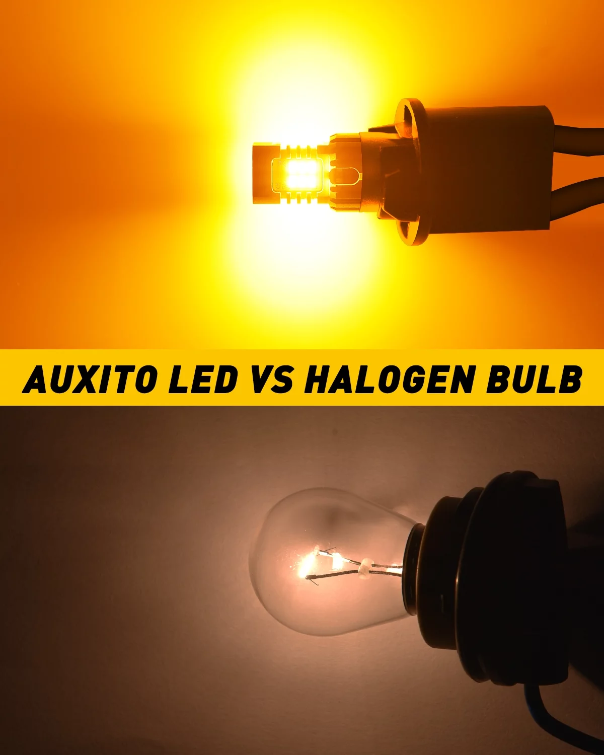 AUXITO 1156 LED Bulb Amber Yellow BA15S LED Turn Signal Light Bulbs,1003 1141 7506 1156A LED Bulbs Blinker Light 25W Per Bulb,Pack of 2
