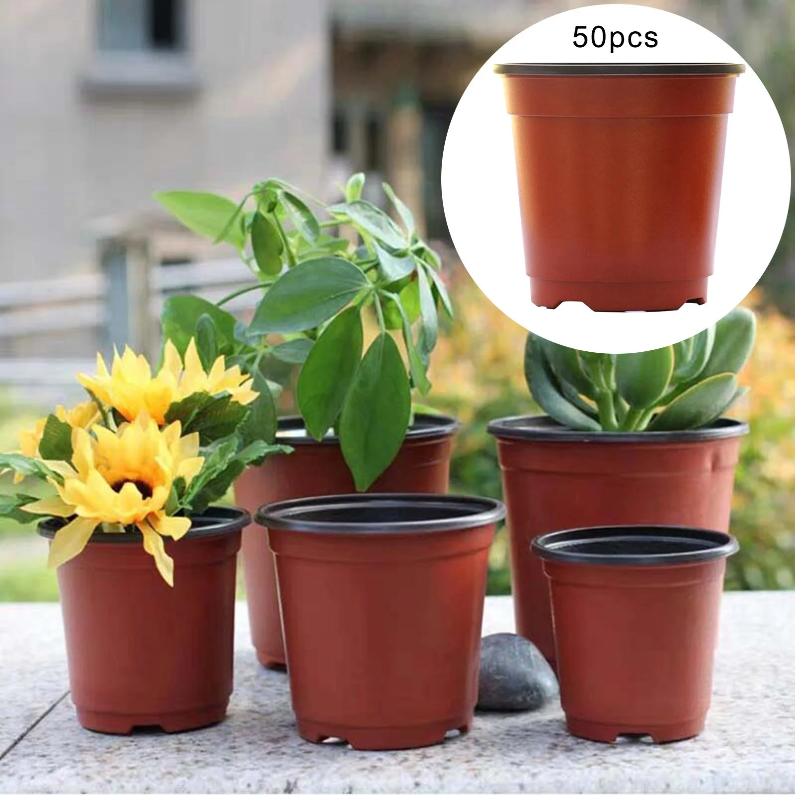 iju7gthy Outdoor Curtains 4th of July Indoor 50 Packs Nursery Pots with Holes Reusable Pots Starting Pot Flower Container for S Seedlings Cuttings Transplanting