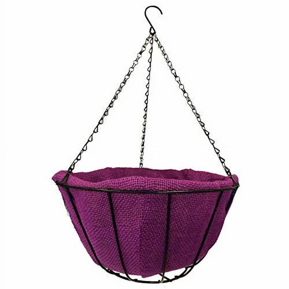 Gardener Select (#GSALDJ314) Hanging Basket w/ Jute Coco Liner, Lavender - 14