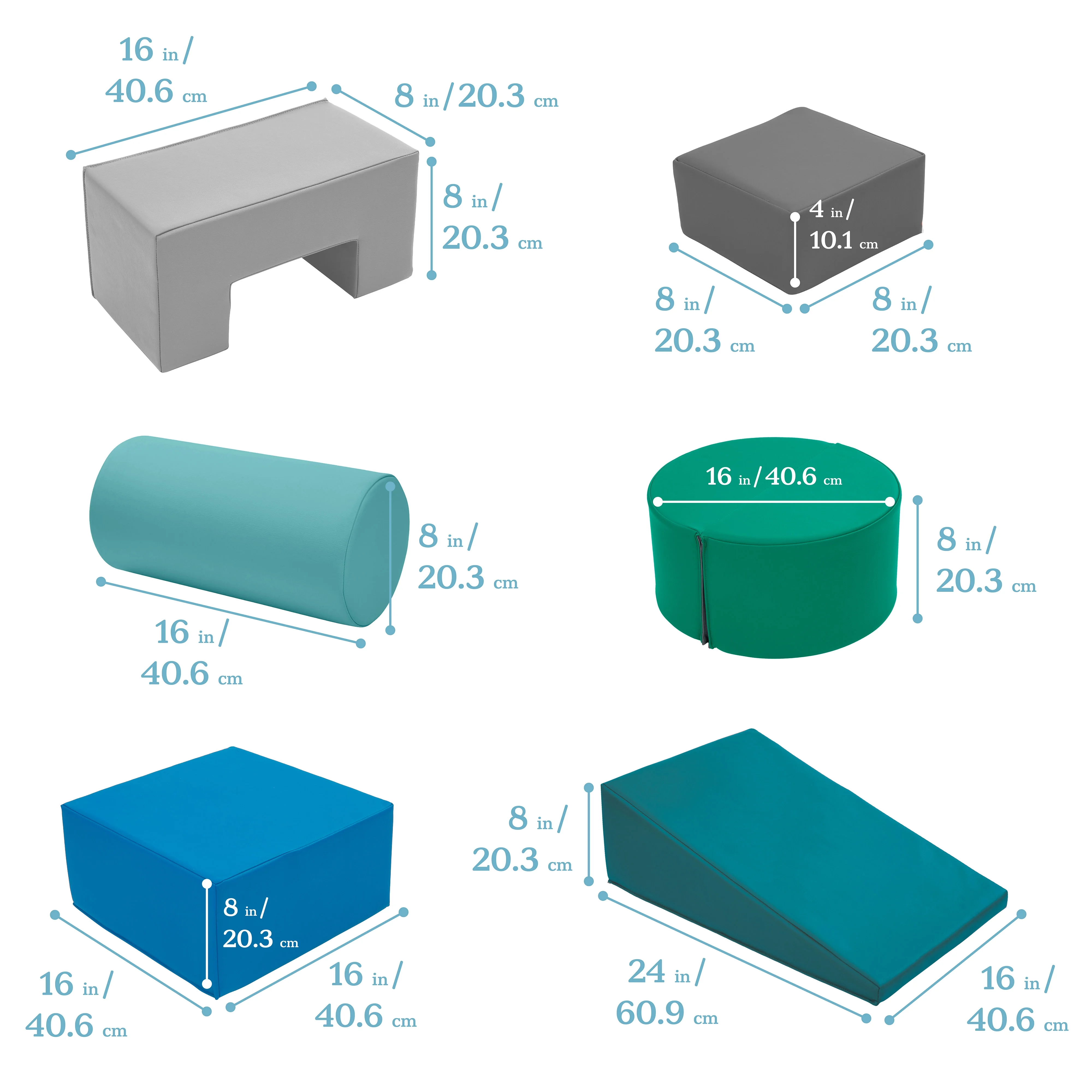 ECR4Kids SoftZone Crawl and Climb Playtime Playset, Contemporary, 6-Piece