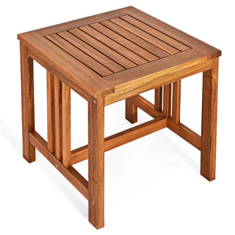 Grey 3PCS Outdoor Patio Sofa Furniture Set Solid Wood Cushioned Conversation