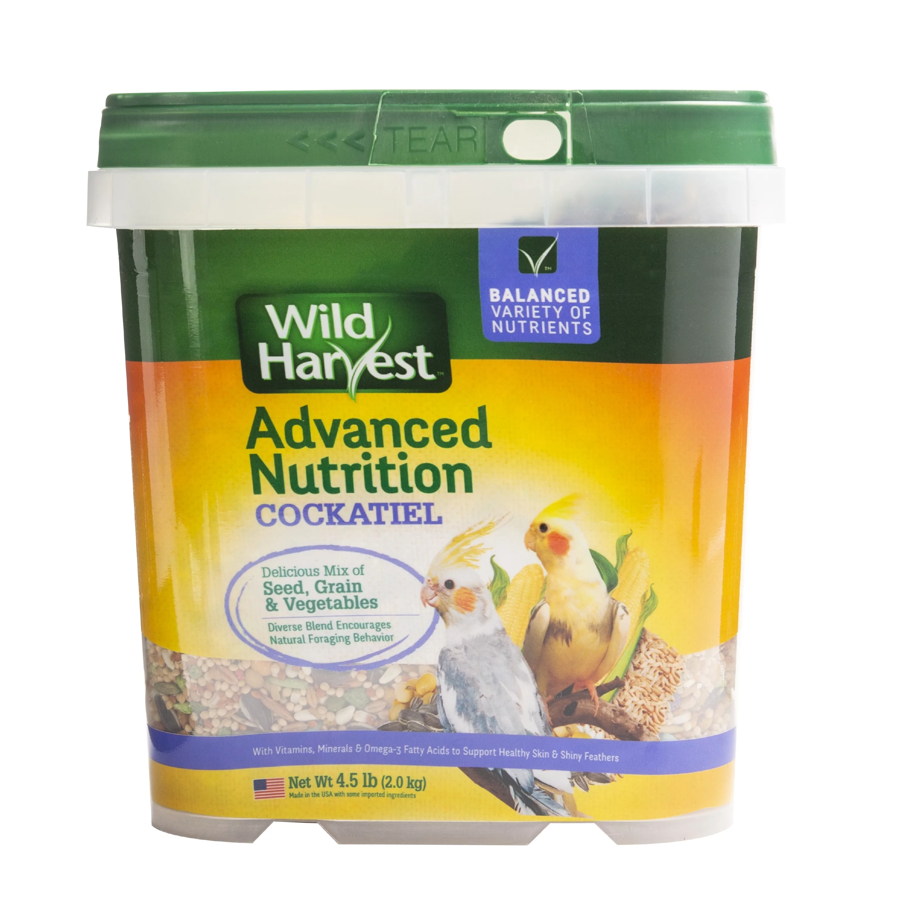 Wild Harvest Advanced Nut Diet, for Cockatiels, 4.5 lbs