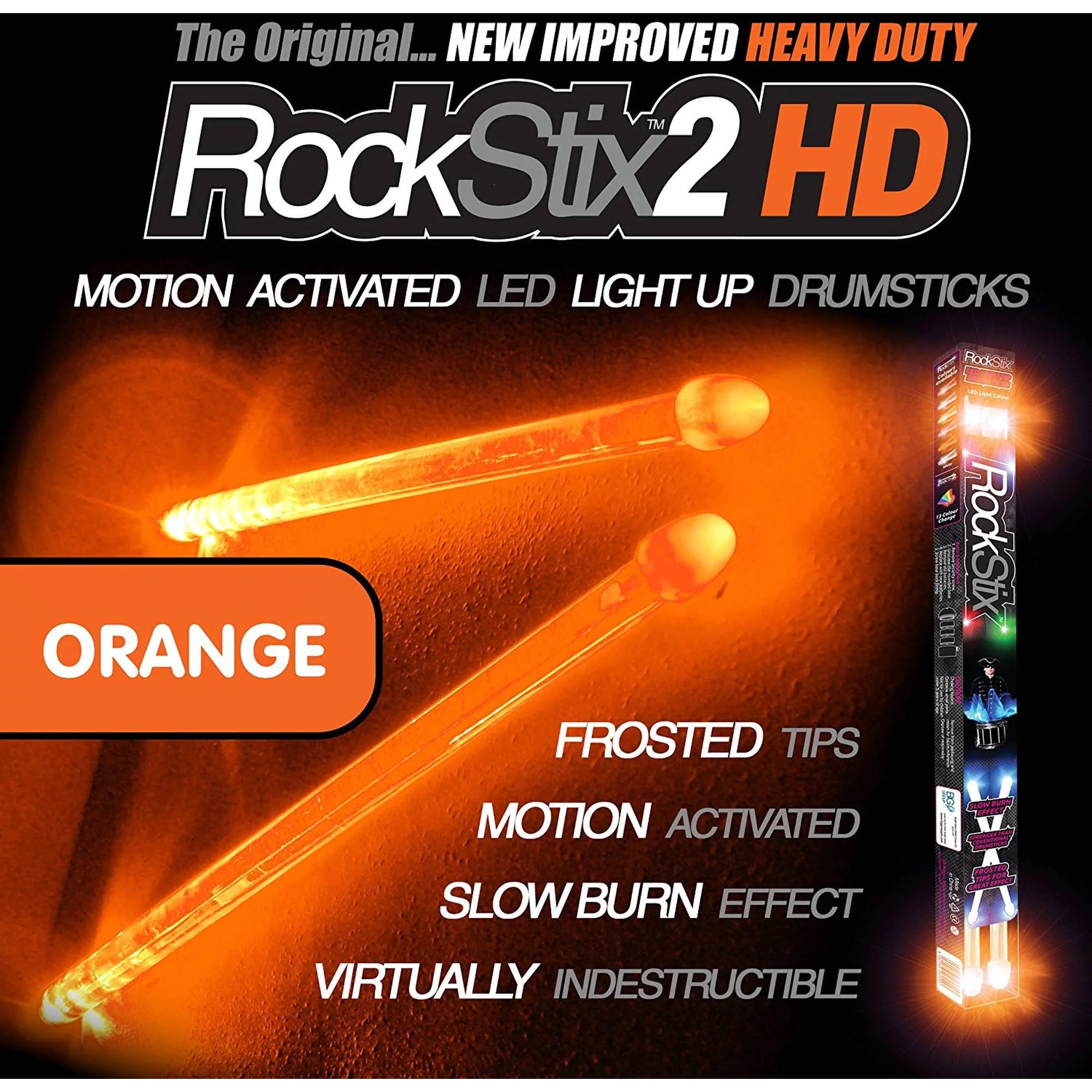 Firestix Light Up Drumsticks - Orange