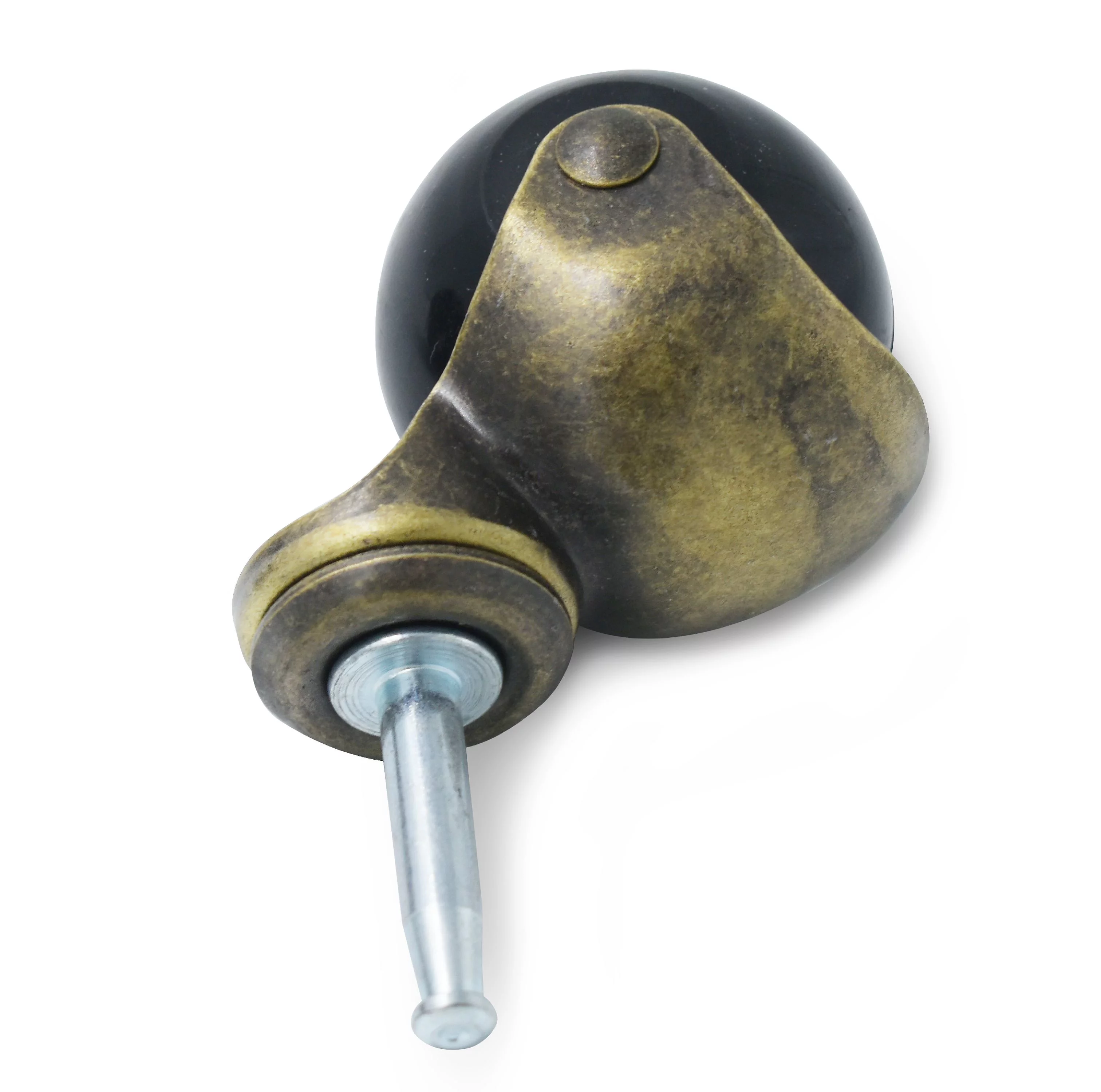 4-Pack 2-inch Antique Gold Poly Wheel Ball Caster with Wood Stem & Socket