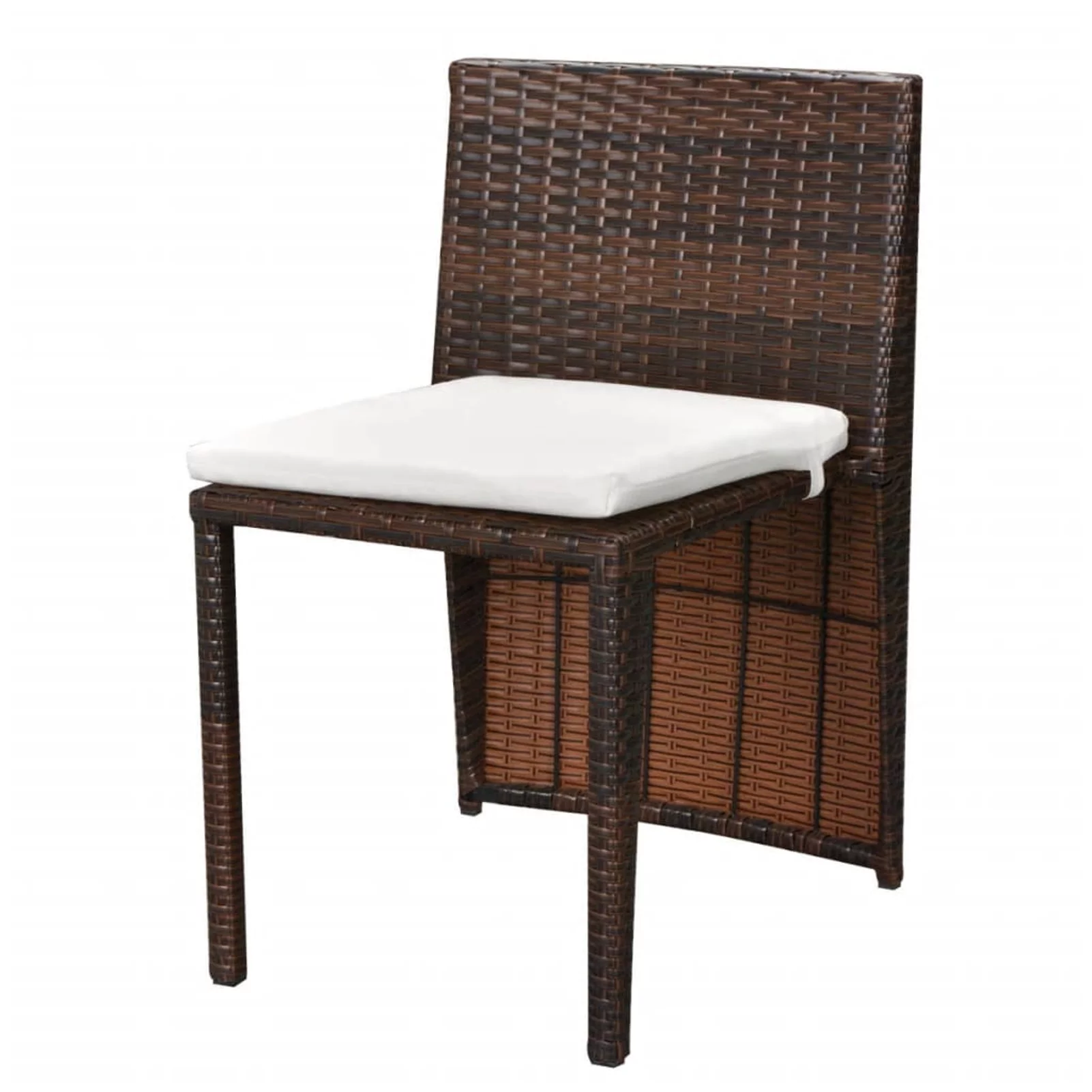 Aibecy 3 Piece Bistro Set with Cushions Poly Rattan Brown