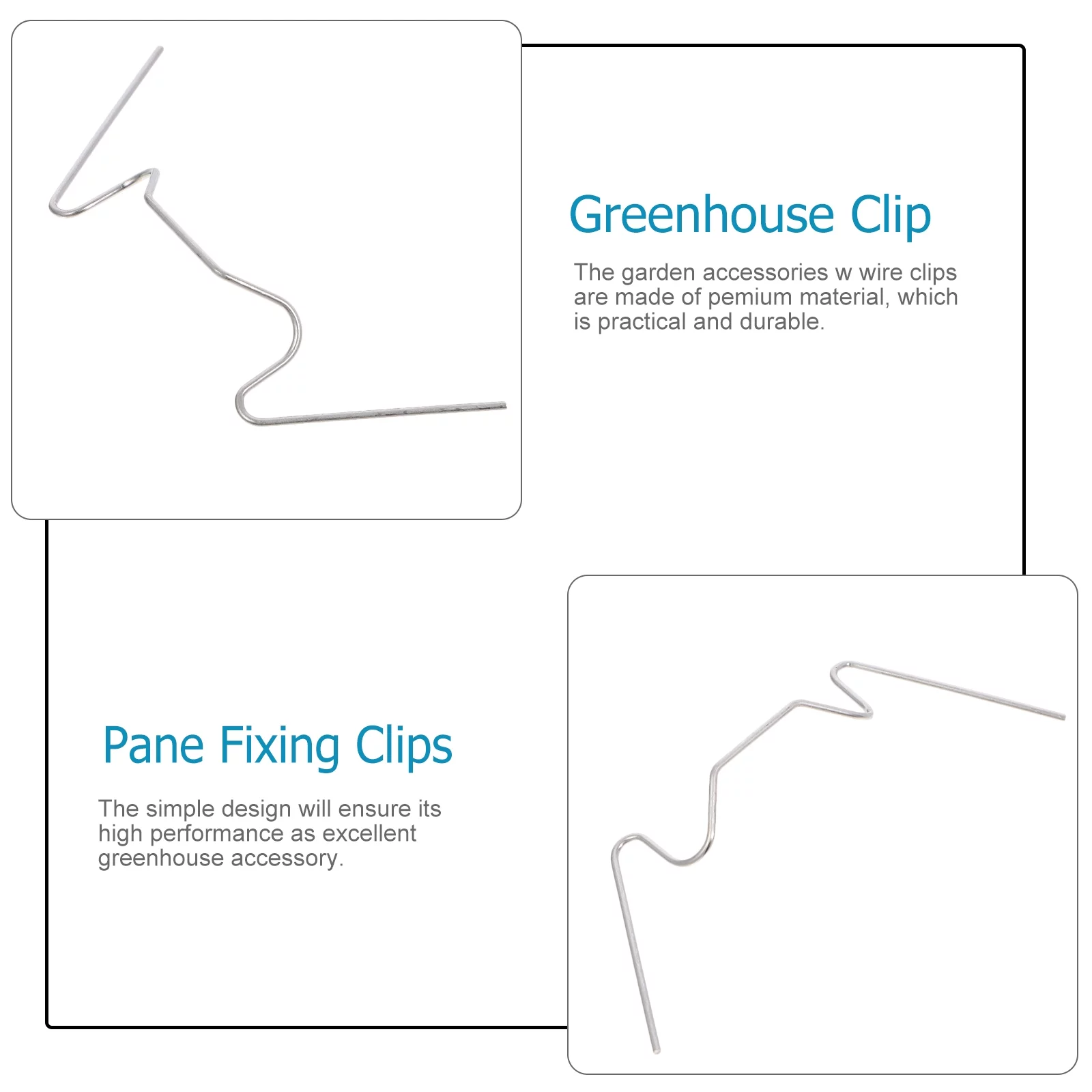 25 Pcs Fixed Buckle Glass Pane W Fixing Clips Greenhouse Glazing W-wire Gardening Buildings Tube