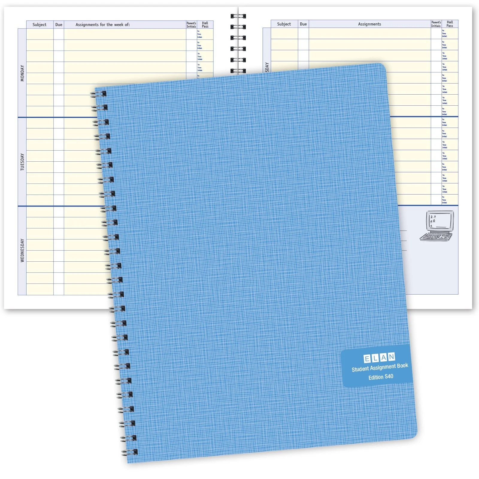 Undated Student Assignment Homework Planner by Elan Publishing Company (S40) - UQ-78P7-G9OV