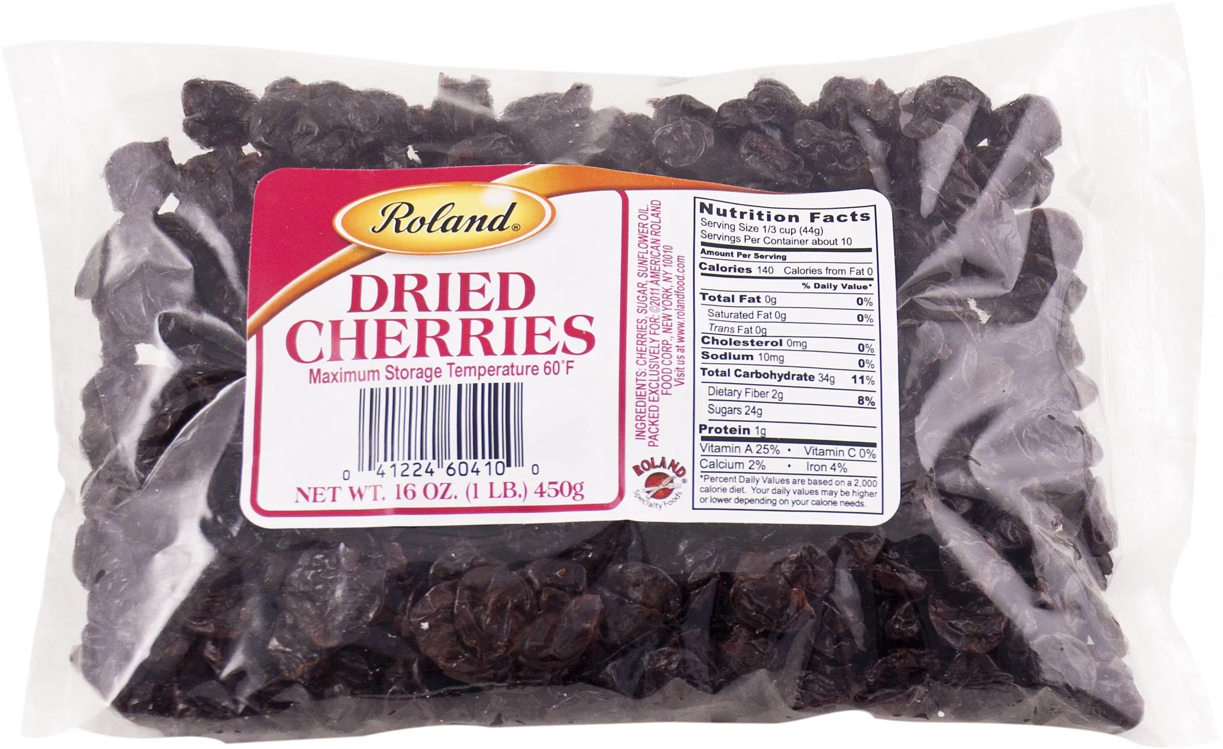 Roland Foods Dried Cherries, Sourced In The Usa, 16-Ounce Bag