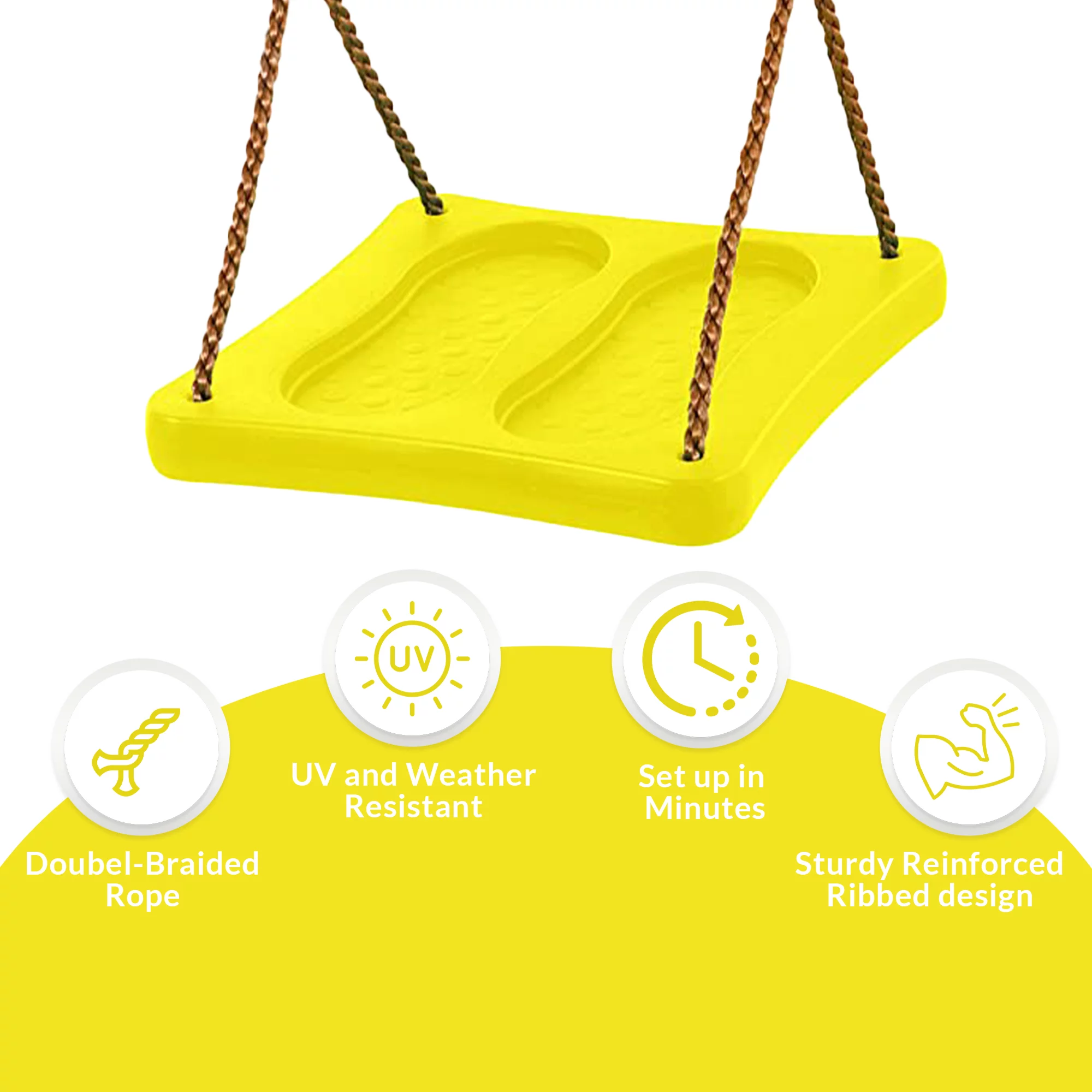 Machrus Swingan One Of A Kind Standing Swing Tree Swing With Adjustable Ropes - Fully Assembled - Yellow