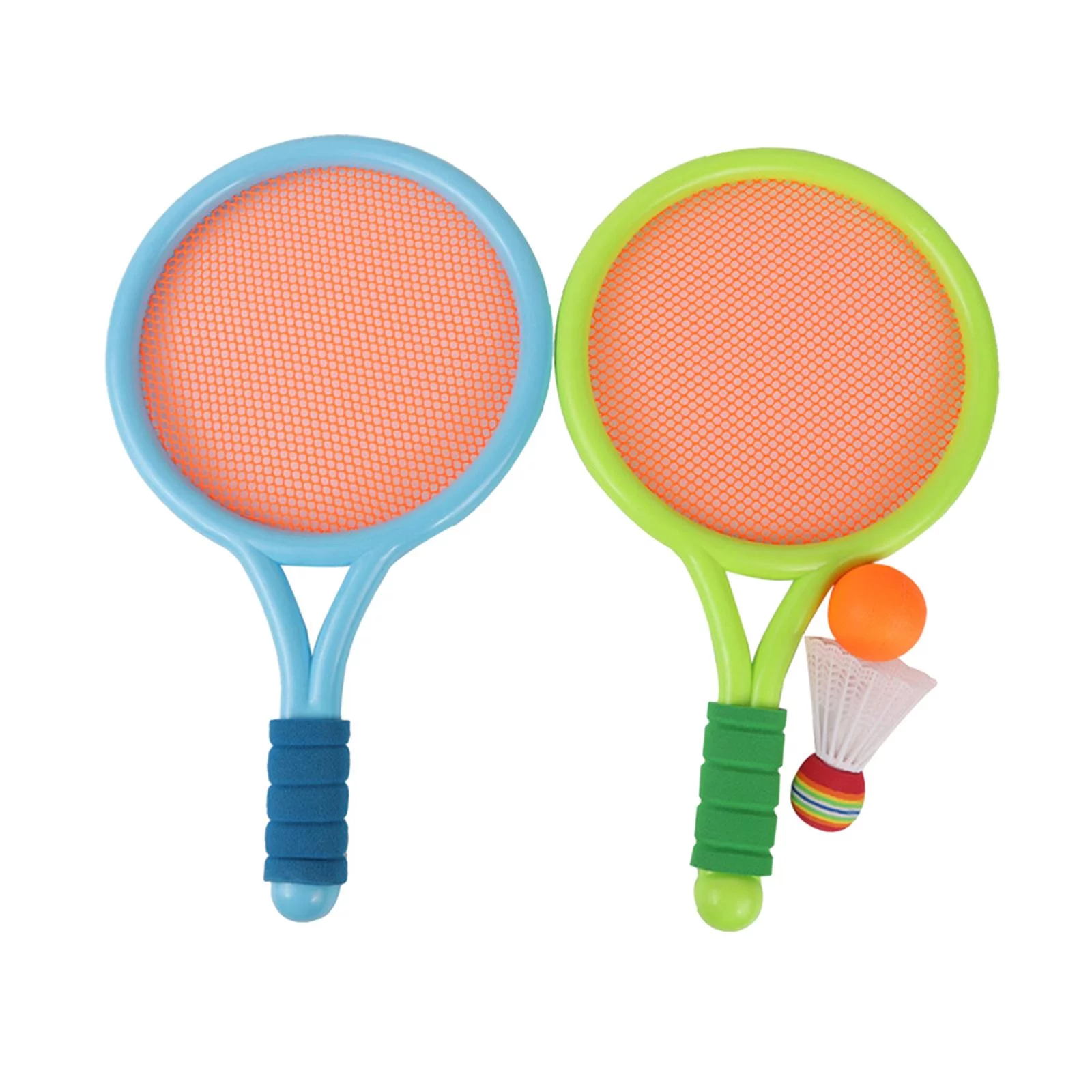 Badminton Rackets for Children, Racquet Sports Toys, Indoor Outdoor Sport, Soft Ball for Backyard Beach Starter Practice Style D