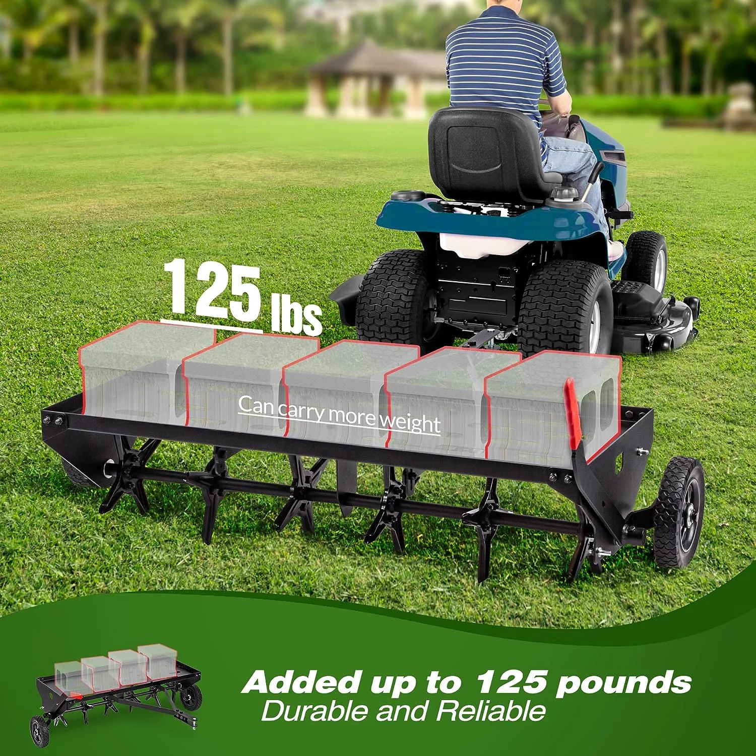 Suchtale 40-Inch Tow Behind Plug Aerator with Universal Hitch