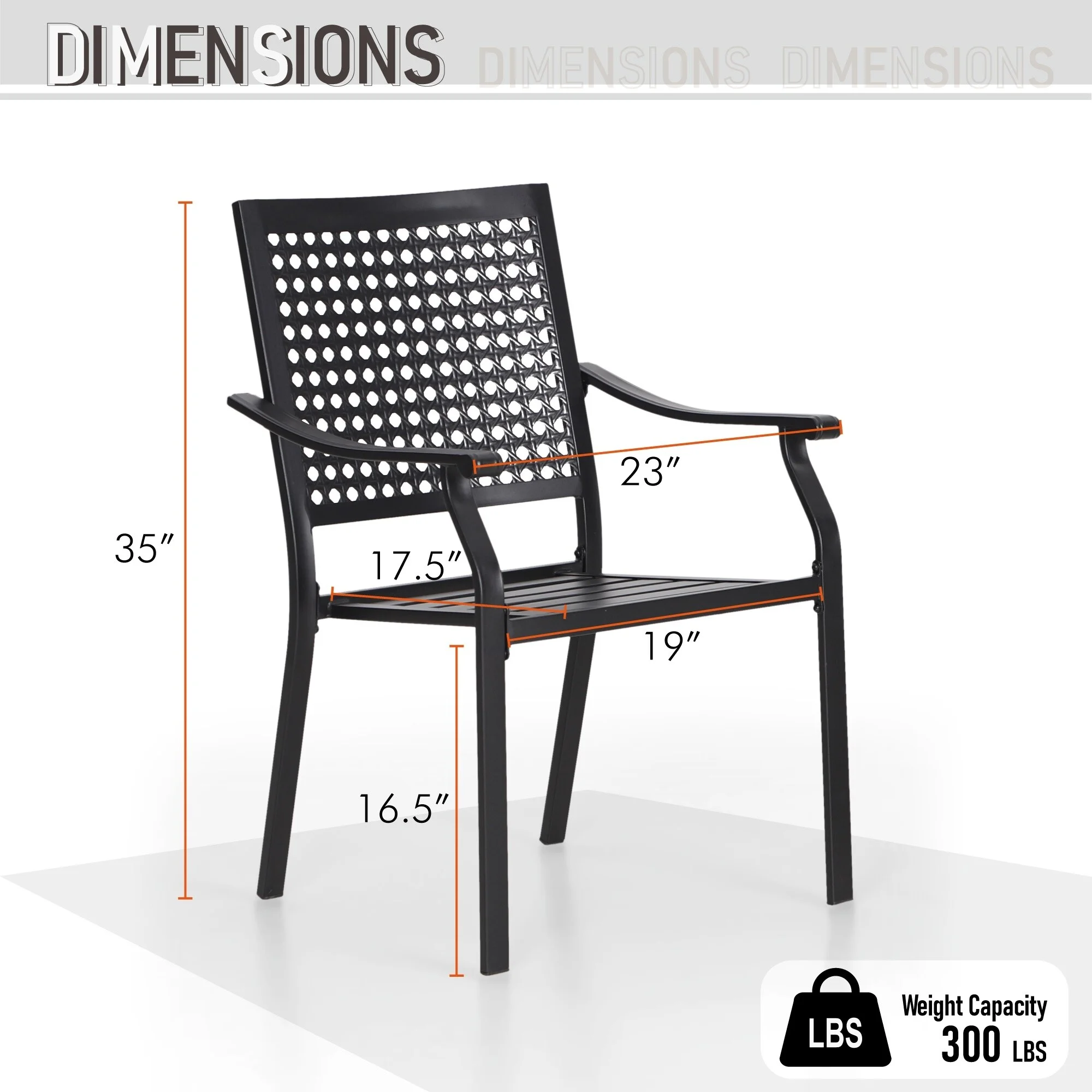 7-Piece Patio Dining Set Metal E-coating of 6 Upgraded Back Pattern Chairs & 1 Umbrella Hole Metal Table Stackable