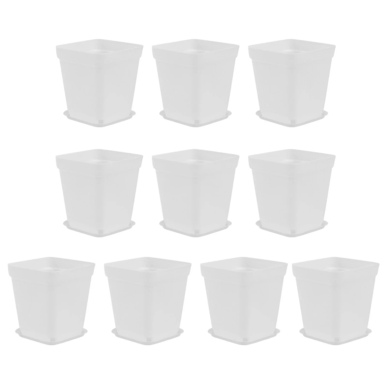 TINKSKY 10pcs Plastic Square Flower Pot Mini Decorative Flower Pots Planters Creative Succulents Nursery Floral Holder (White 7cm)