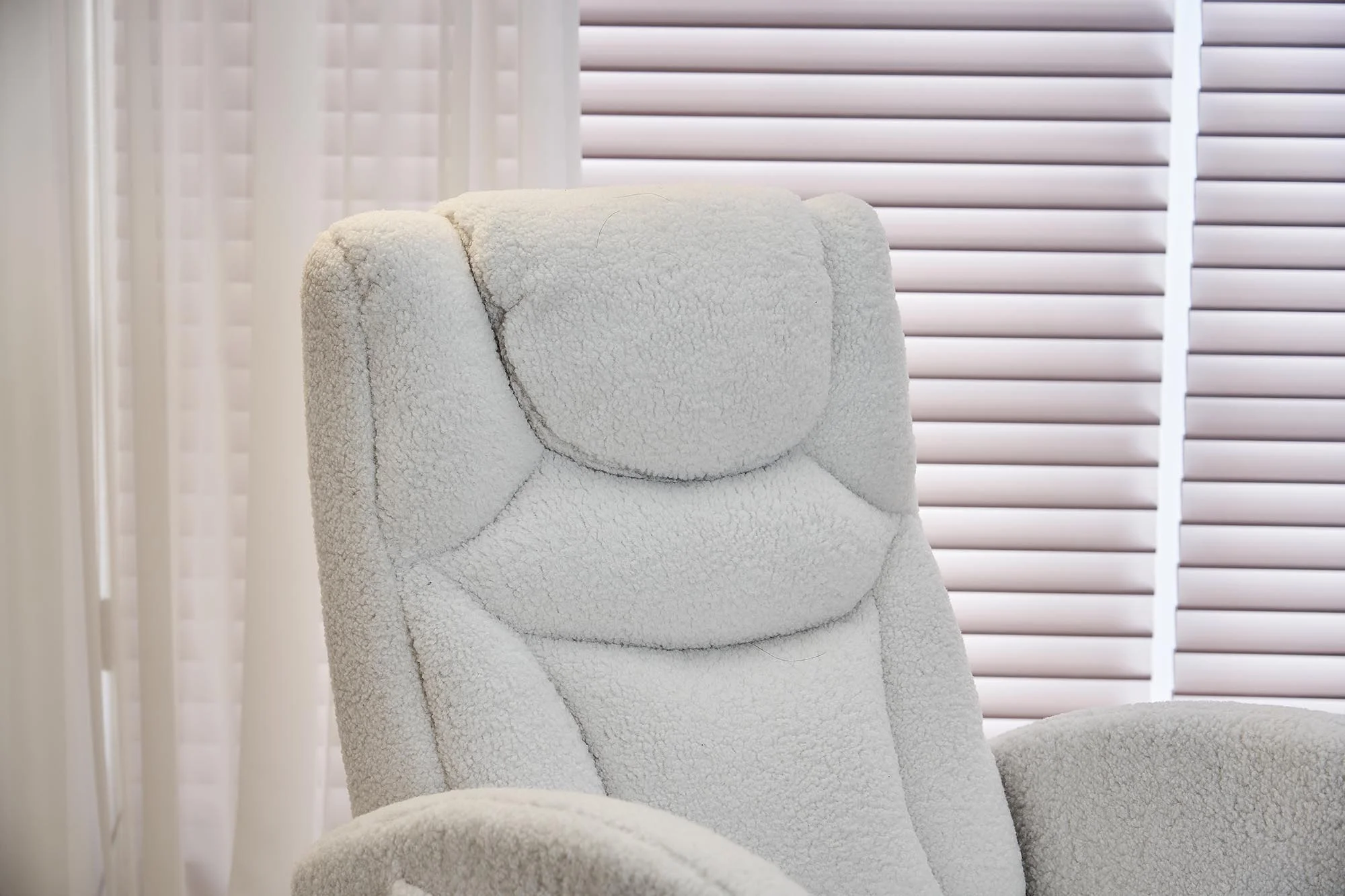 Fabric Nursery Rocking Chair With Adjustable Footrest