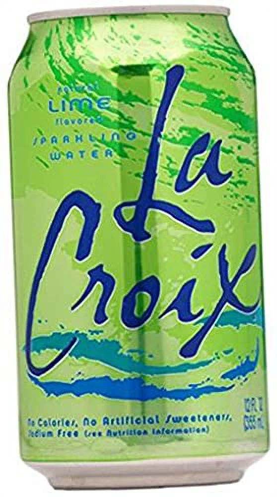 Lime Naturally Essenced Lime-Fvored Sparkling Water, 12 oz Can (Pack of 48, Total of 576 Oz)