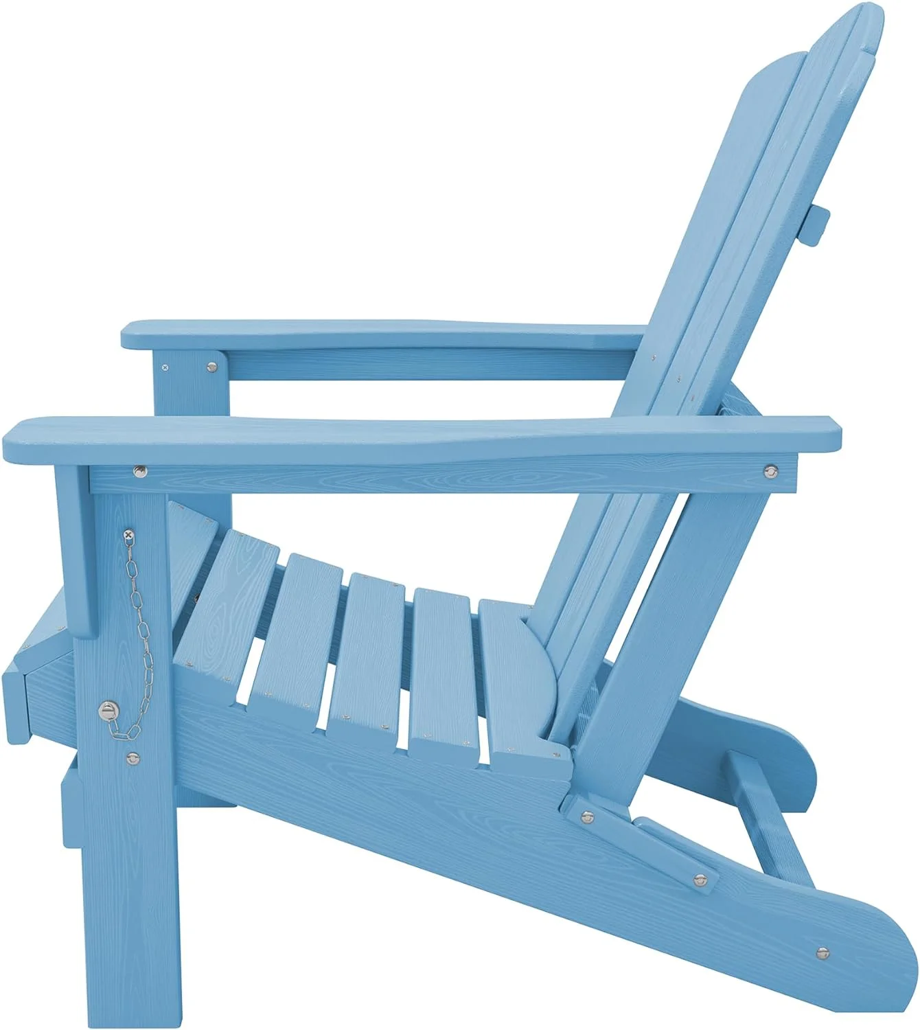 KINGYES Folding Adirondack Chair, HDPE All-Weather Folding Adirondack Chair, Light Blue