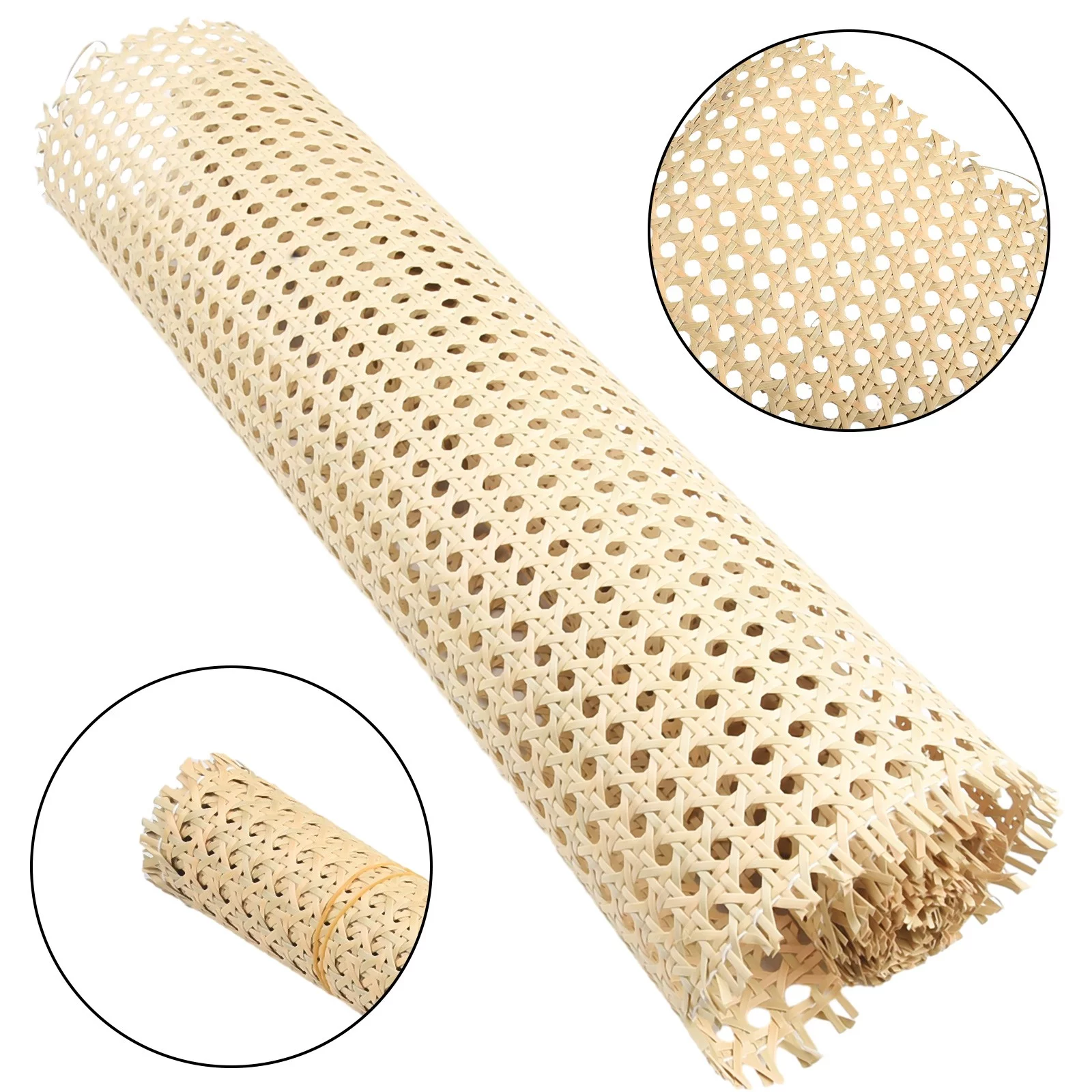 Rattan Mesh Roll Sheet,Plastic + Pe + Synthetic Fiber,Webbing Caning Material For Chairs Kit Multi-size Options