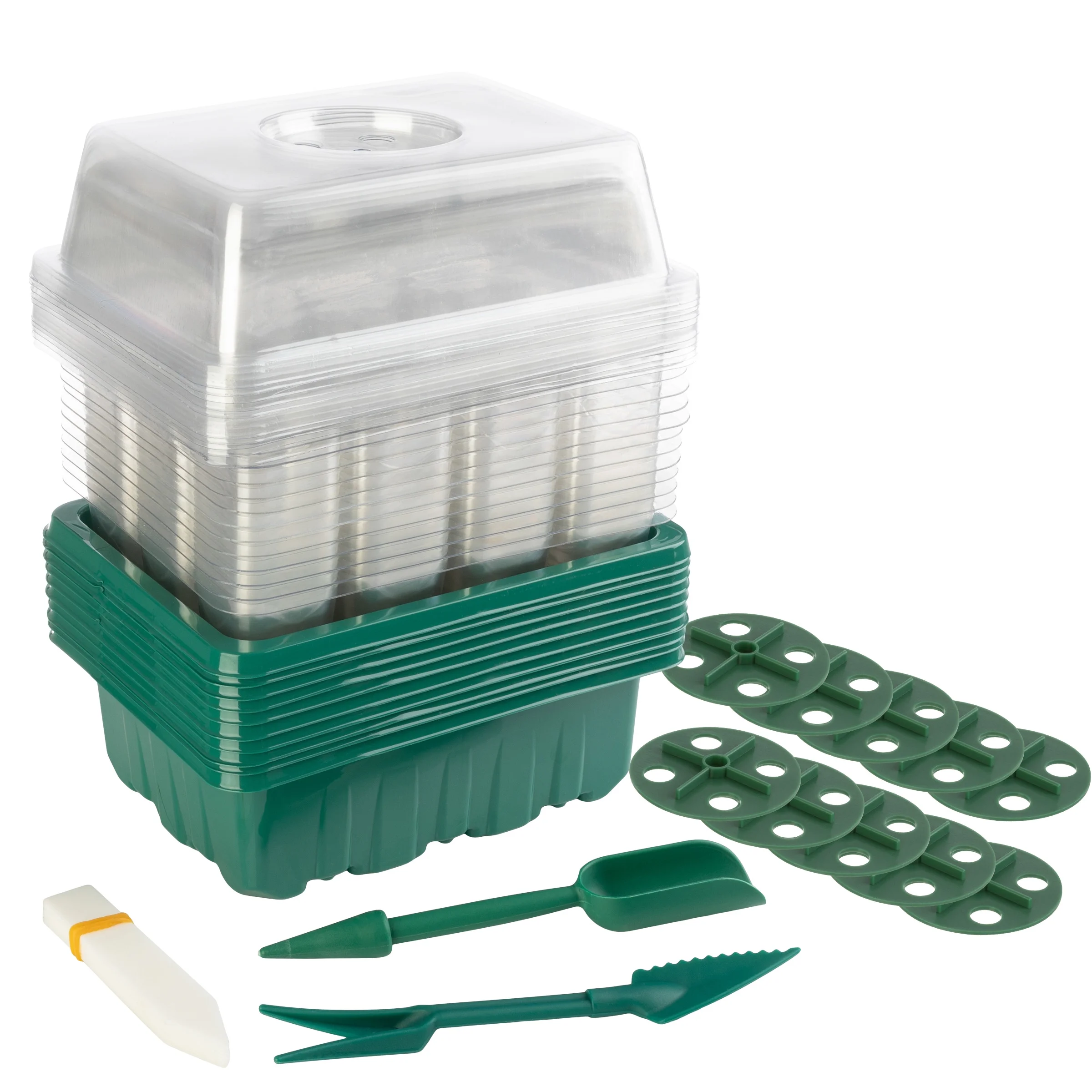 Home-Complete Seed Starter Tray 10-Pack - Plant Trays with Humidity Domes