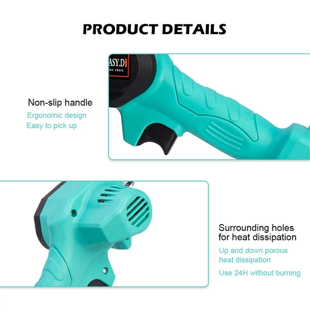 4-Inch Cordless Electric Protable Chainsaw One-Hand, Pruning Shears Chainsaw for Tree Branch Wood Cutting, Black