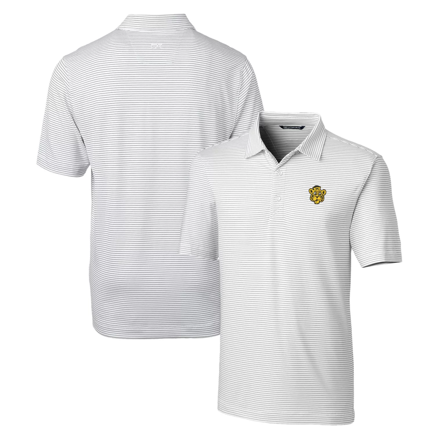 Men's Cutter & Buck White Missouri Tigers Forge Pencil Stripe Stretch Polo