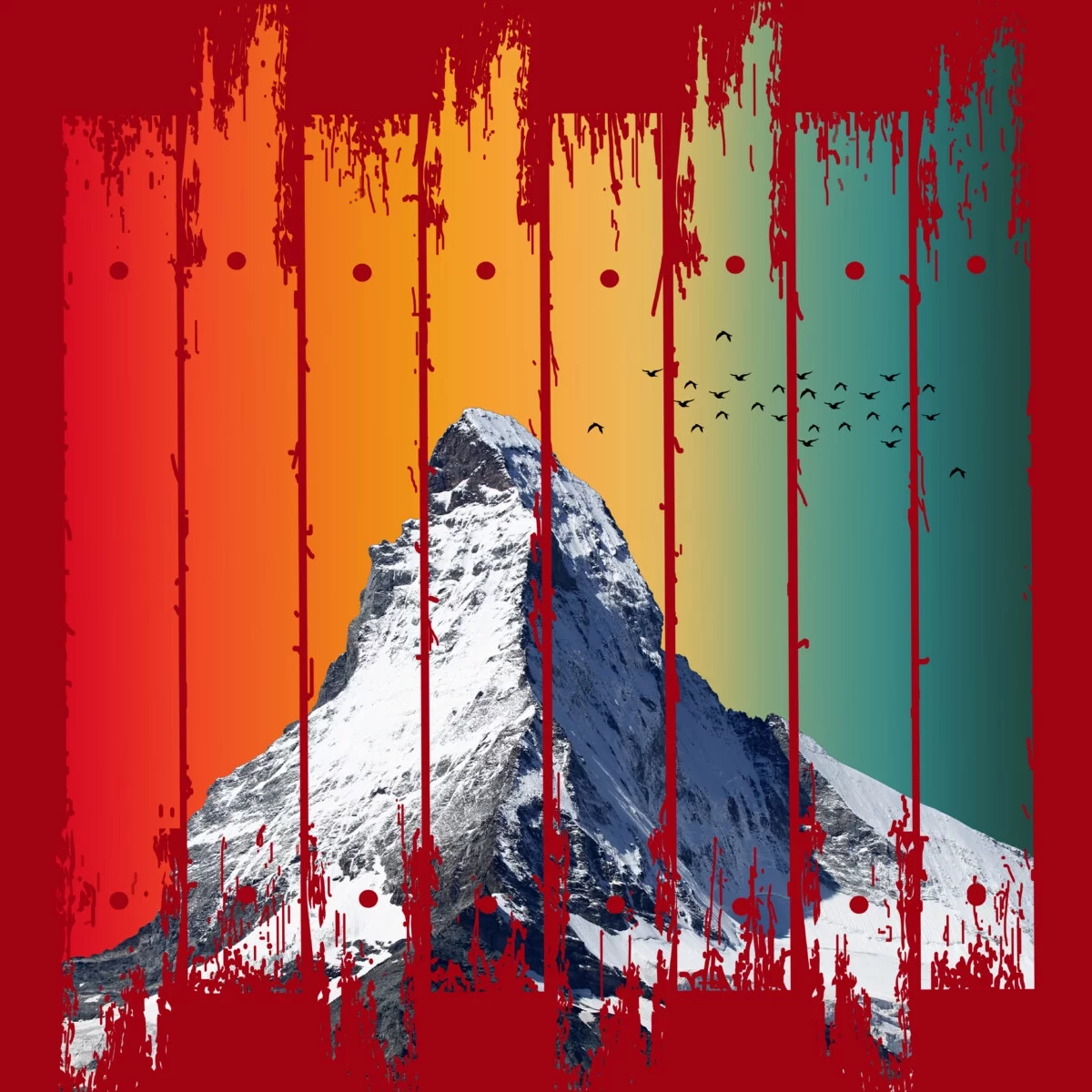 vintage snow mountain climber gifts Mens Cardinal Red Graphic Tee - Design By Humans  L