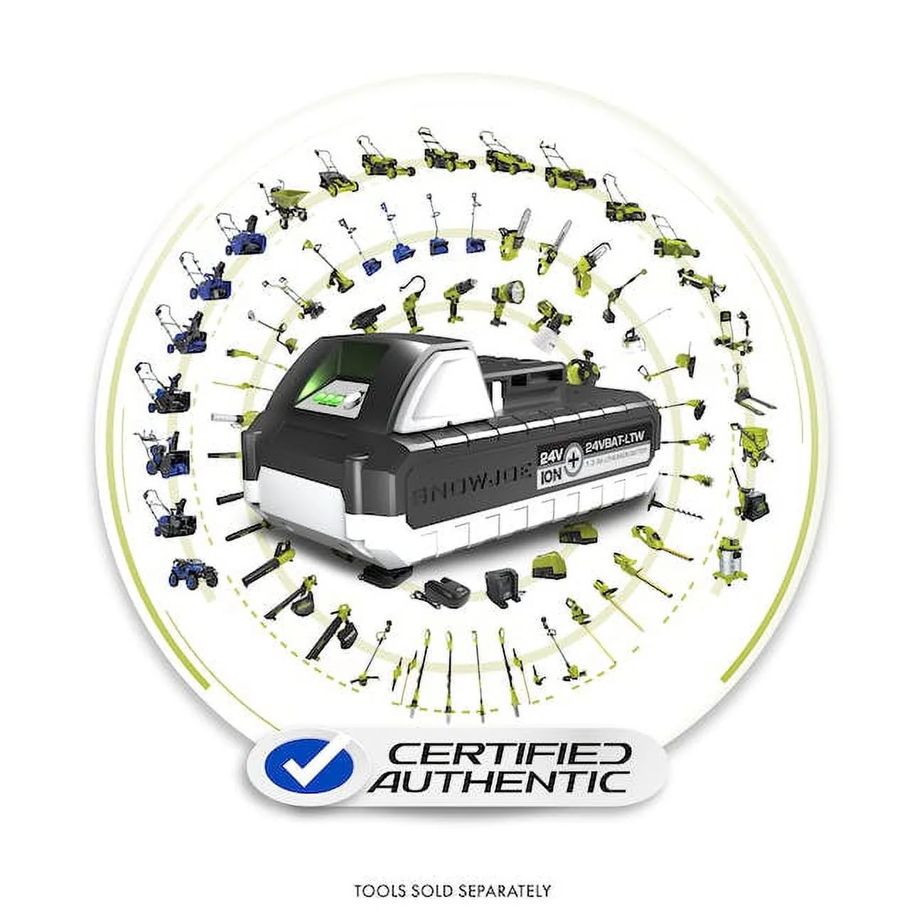 Restored Snow Joe 24VBAT-LTW IONMAX 24-Volt 1.3-Ah Lithium-ION Battery Universal for all JOE Brands IONMAX Devices Battery Management System 3-Stage LED Display (Refurbished)
