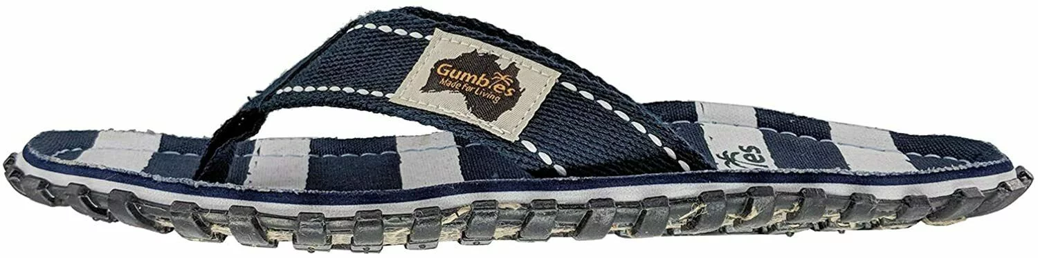 Gumbies Islander Women's Flip-Flops Sandals - Navy & White Deck Chair - Size 5