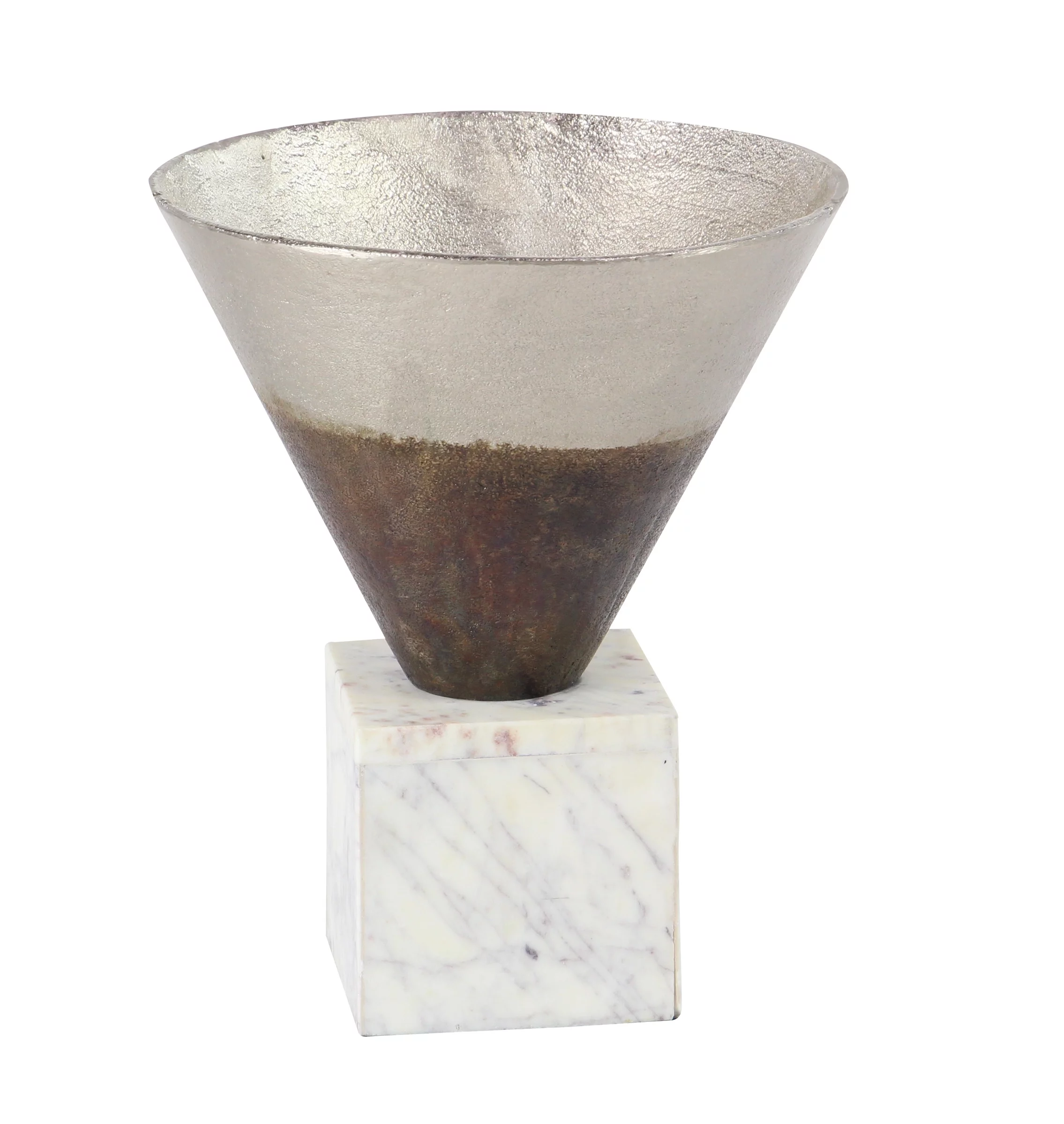 Decmode Rustic 13 X 10 Inch Funnel Pot Ombre On A Stone Base