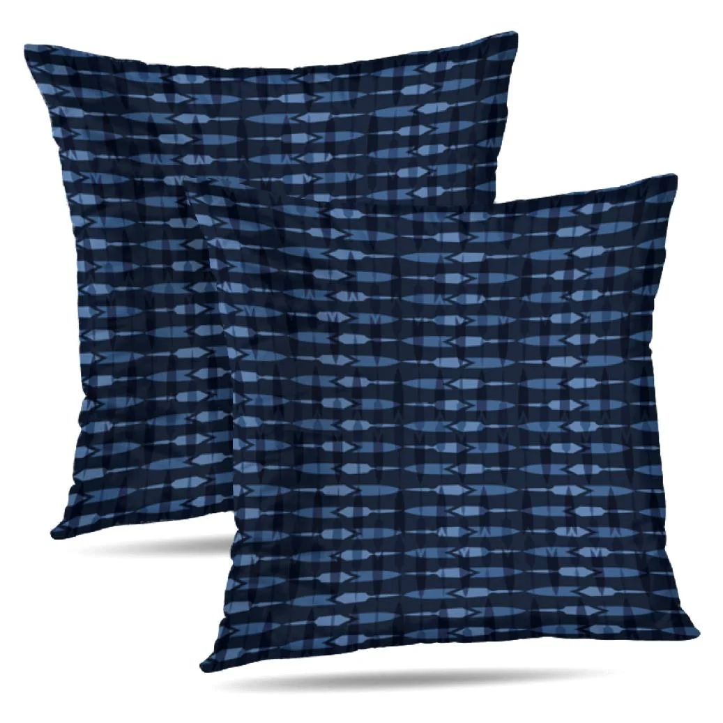 LALILO Throw Pillow Covers Indigo Blue Dye Lines Grunge Stripes Cushion Cover 18