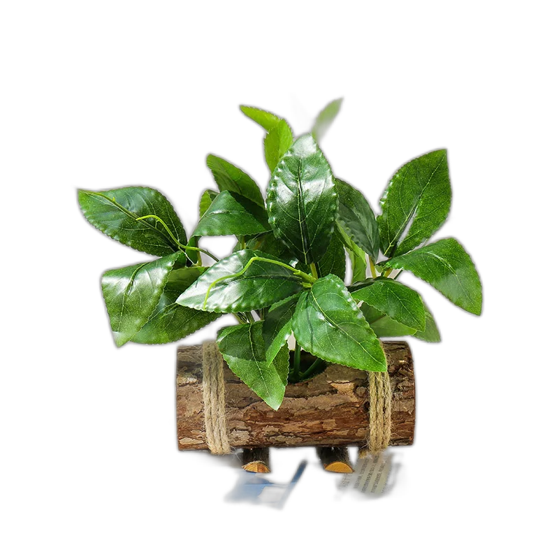 Creative wooden pot green plant bonsai household products small ornaments flower plant silk print leaves