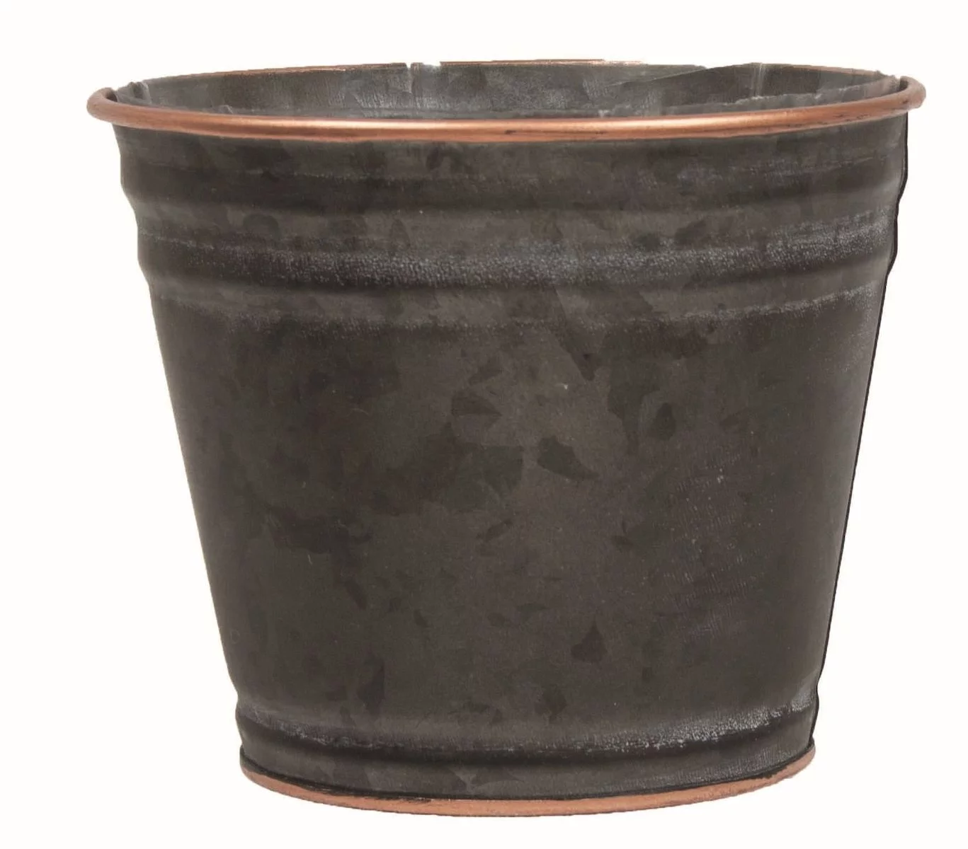 Black With Copper Colored Rim Planter