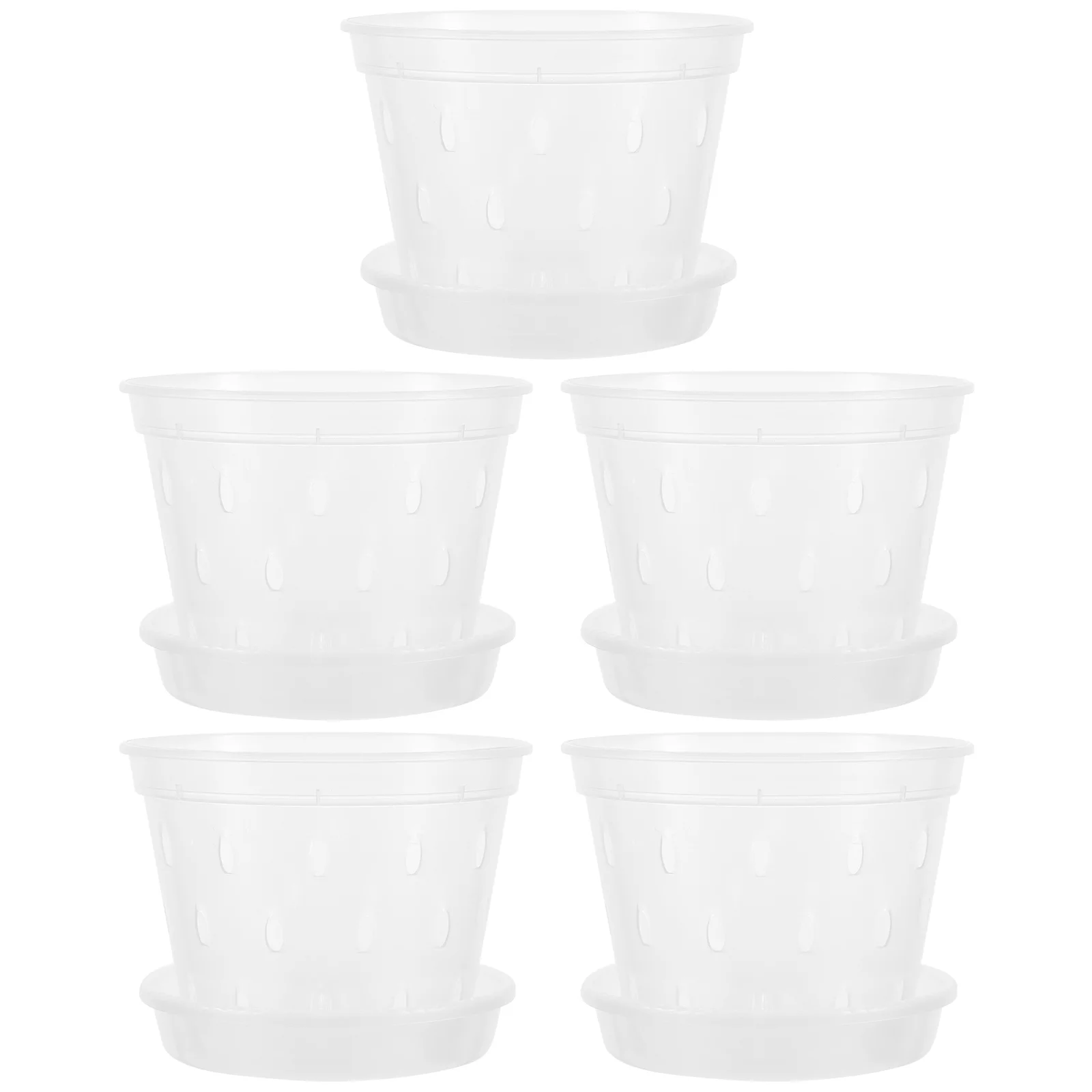 Gongxipen 5 Sets Orchid Pots Flower Nursery Pots Plastic Plant Cups Clear Nutrition Cups