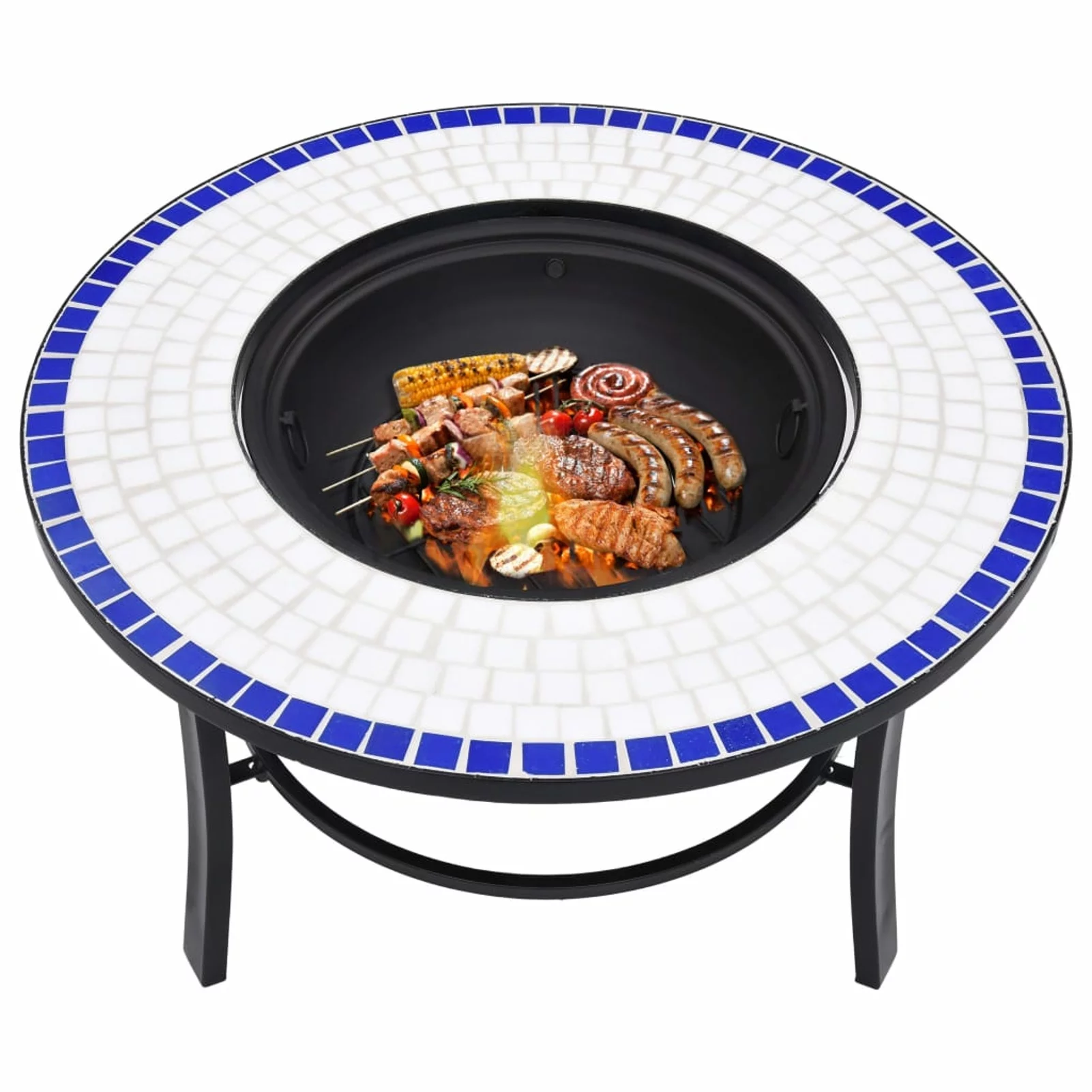 MABOTO Fire Pit Blue and White 26.8