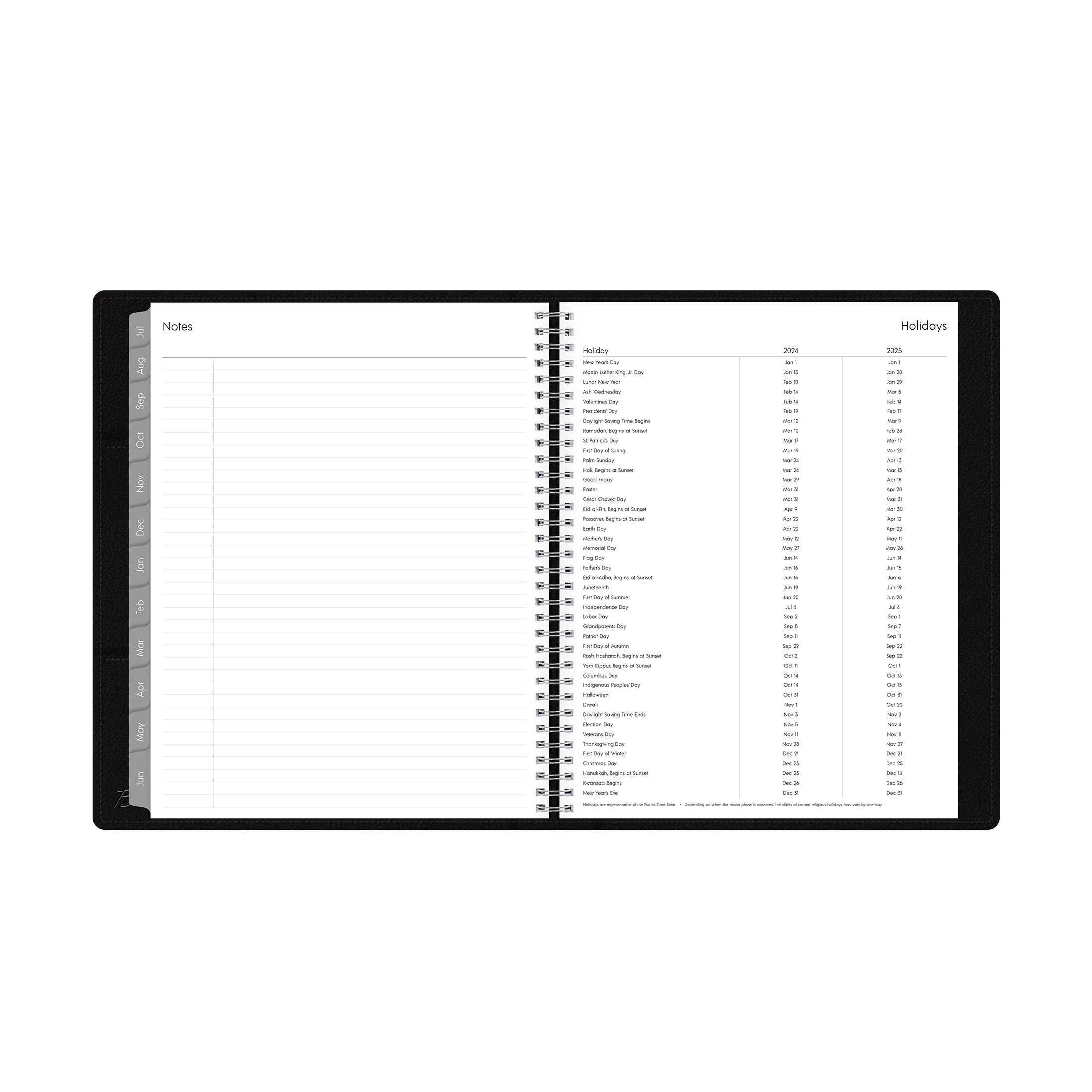 2024-25 Weekly Monthly Refillable Planner, 8.5x11, by Blue Sky, Black