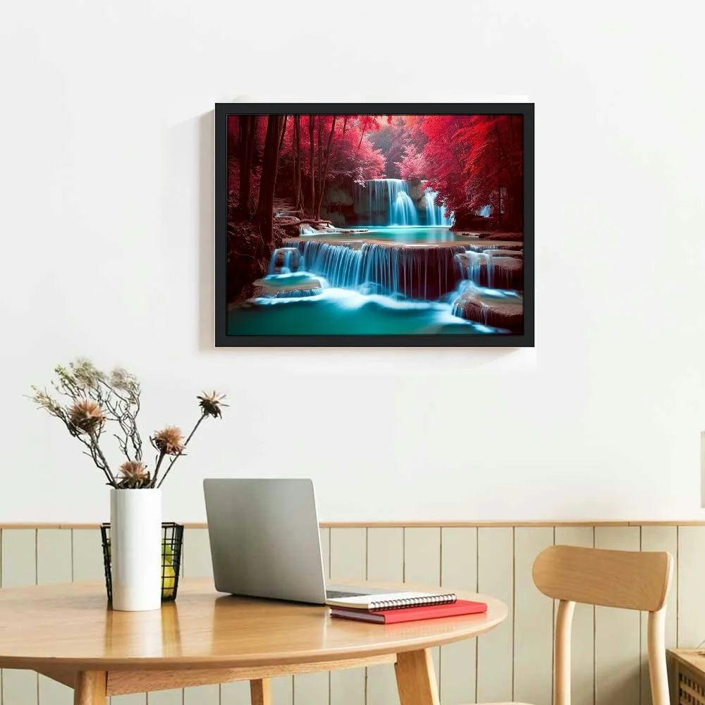 ONETECH Waterfall Canvas Wall Art Modern Nature Wall Decor Landscape Decor Print Artwork Waterfall Paintings Poster Aesthetic Room Decor 16\x12\