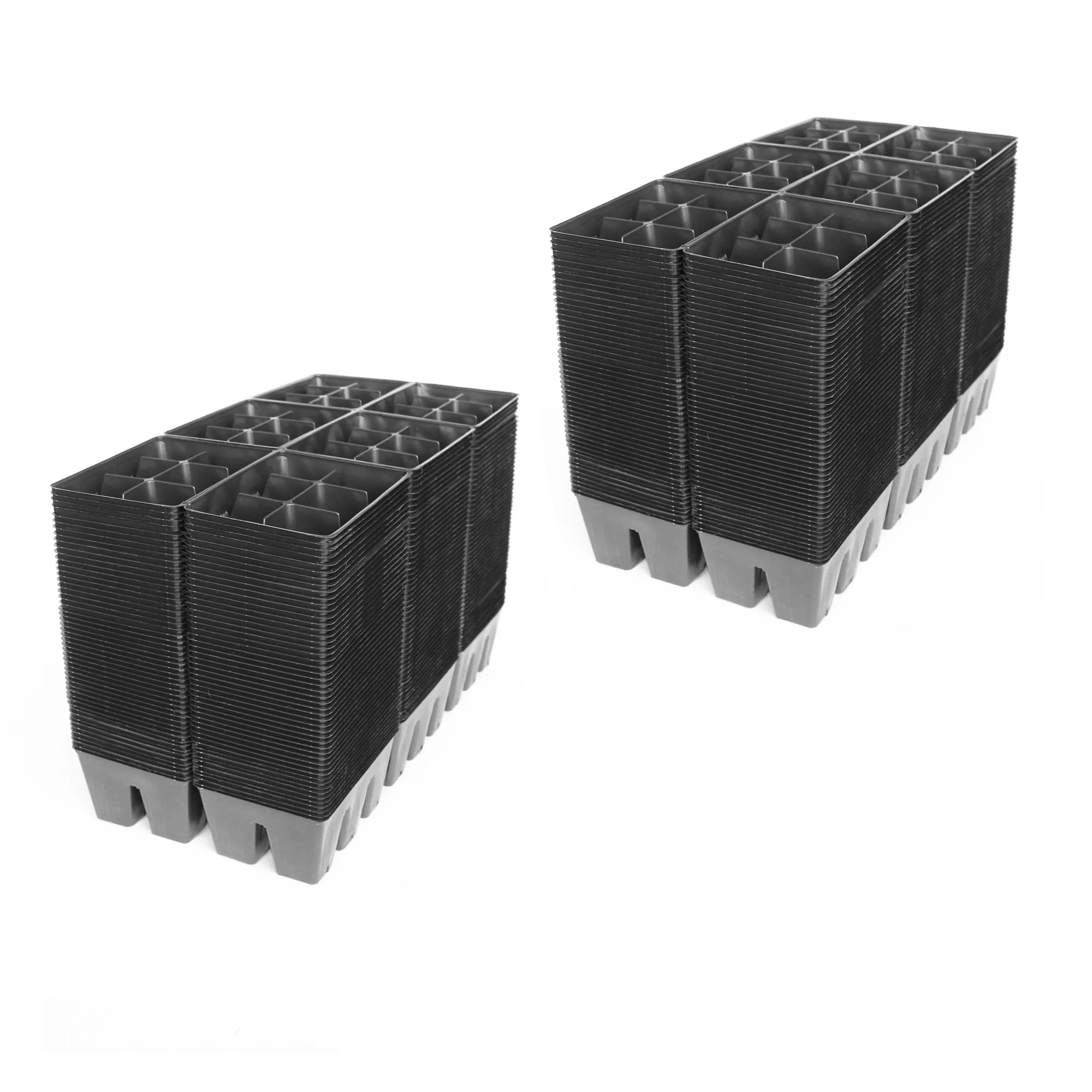 Black Plastic Garden Tray Inserts - 100 Sheets of 36 Planting Pot Cells Each - 2x3 Nested x6 Configuration - Perforated - Nursery, Greenhouse, Gardening