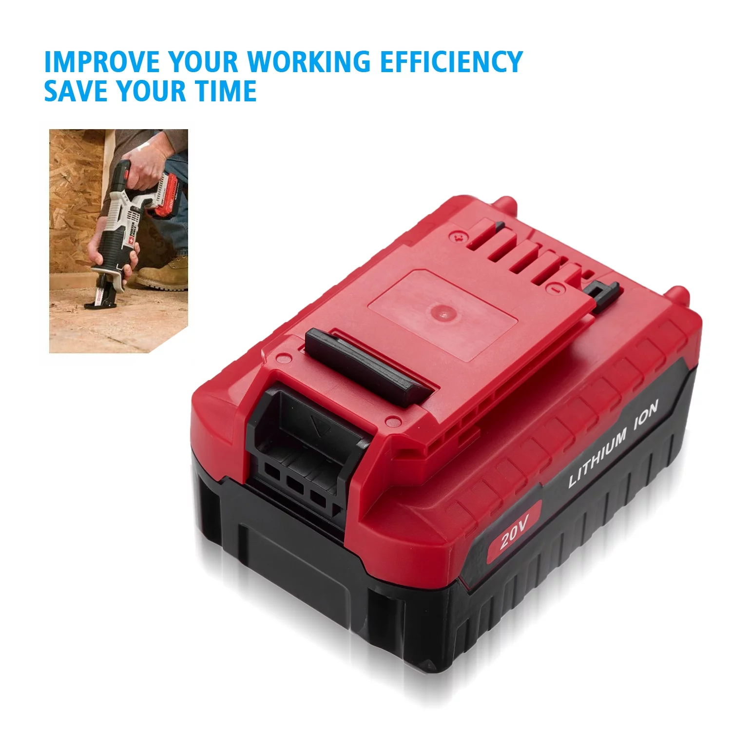 2-Pack 6.0Ah 20V Lithium Battery for Porter Cable 20 Volt PCC685L PCC680L Power Tools Battery