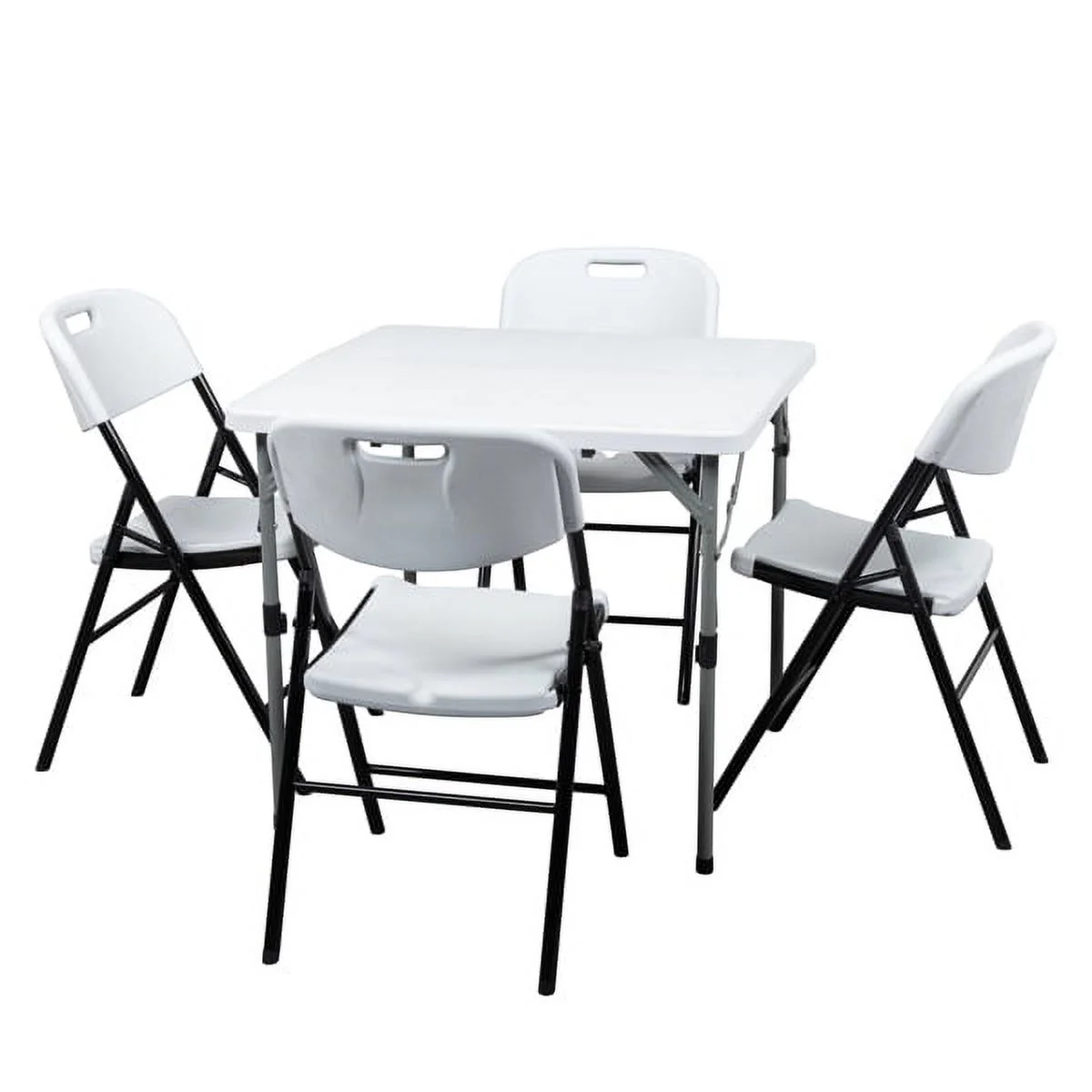 SYTHERS Folding Chair, 4 Pack Indoor Outdoor Plastic Commercial Stackable Foldable Guest Chairs for Events Office Wedding Party Picnic Kitchen Dining, White