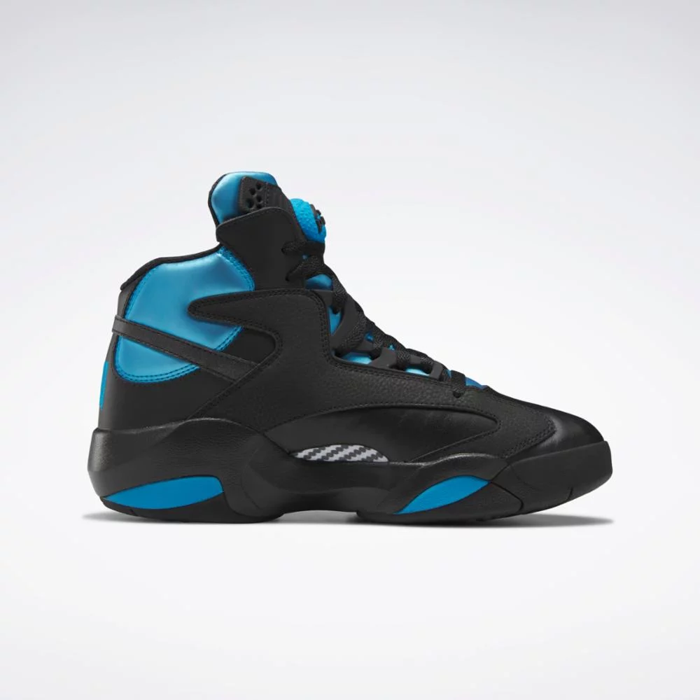 Reebok Shaq Attaq HR0499 Mens Black Azur Leather Basketball Sneaker Shoes NR6486 (9.5)