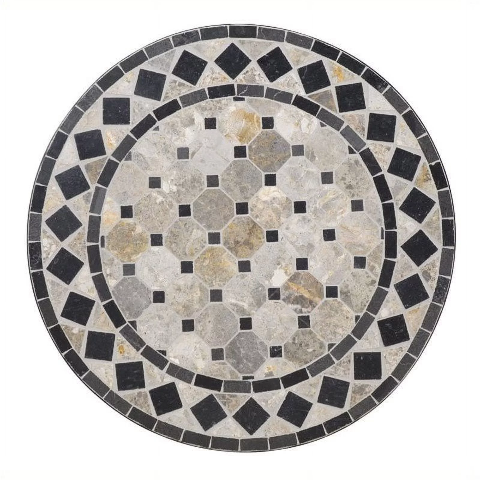 Bowery Hill Patio Bistro Table in Black and Gray