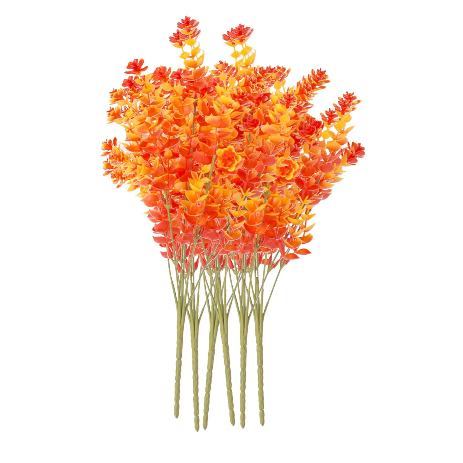 HALJEN Artificial Indoor Small Trailing Autumn Camellia Flower Bouquet Home Decoration Green Props Set 6Pc