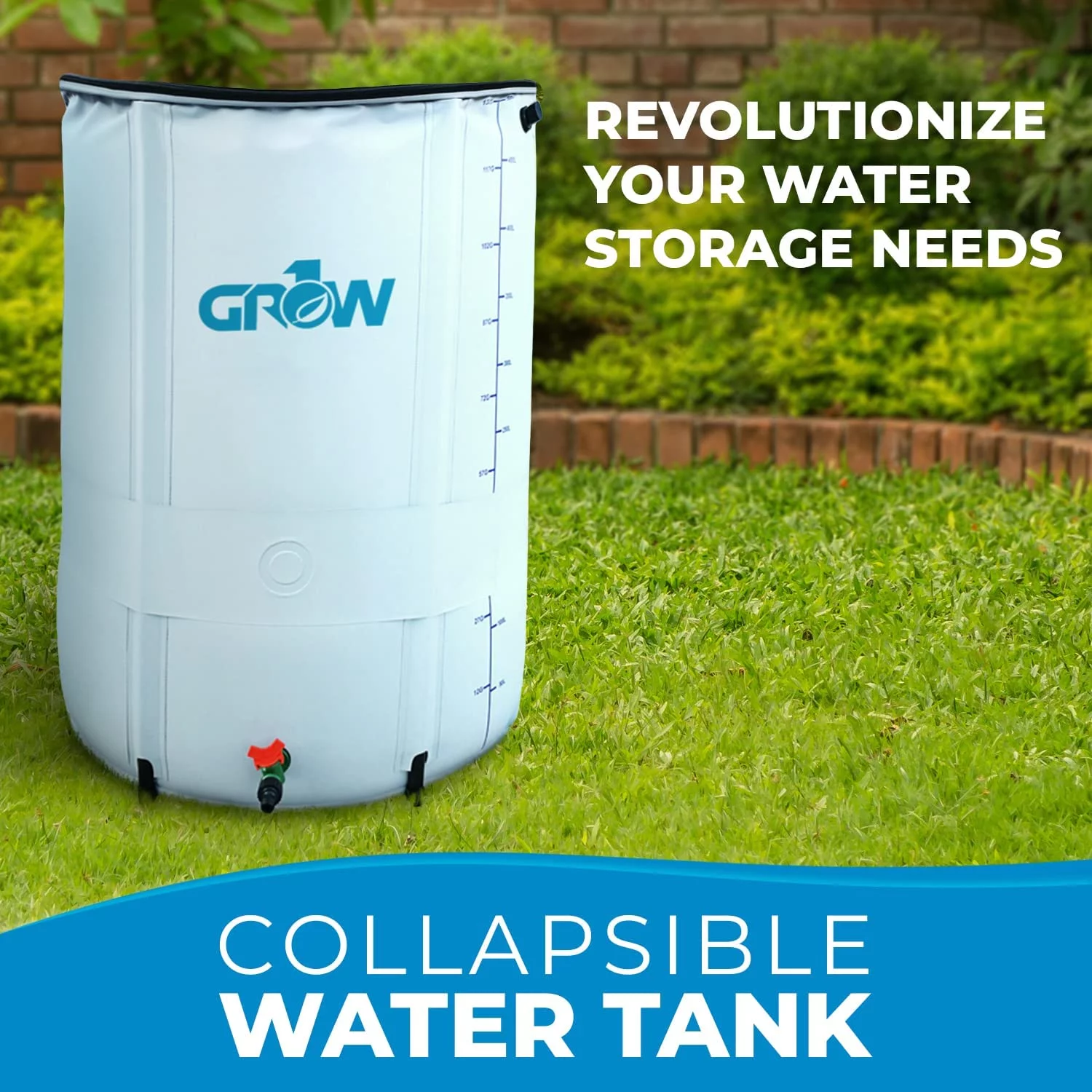GROW1 Collapsible Reservoir Water Tank Storage Barrel 13 Gallon