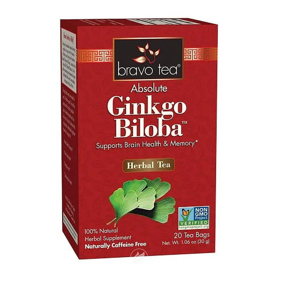 Bravo Tea Absolute Gingko Biloba Herbal Tea Bags, 20 Ea, 6 Pack