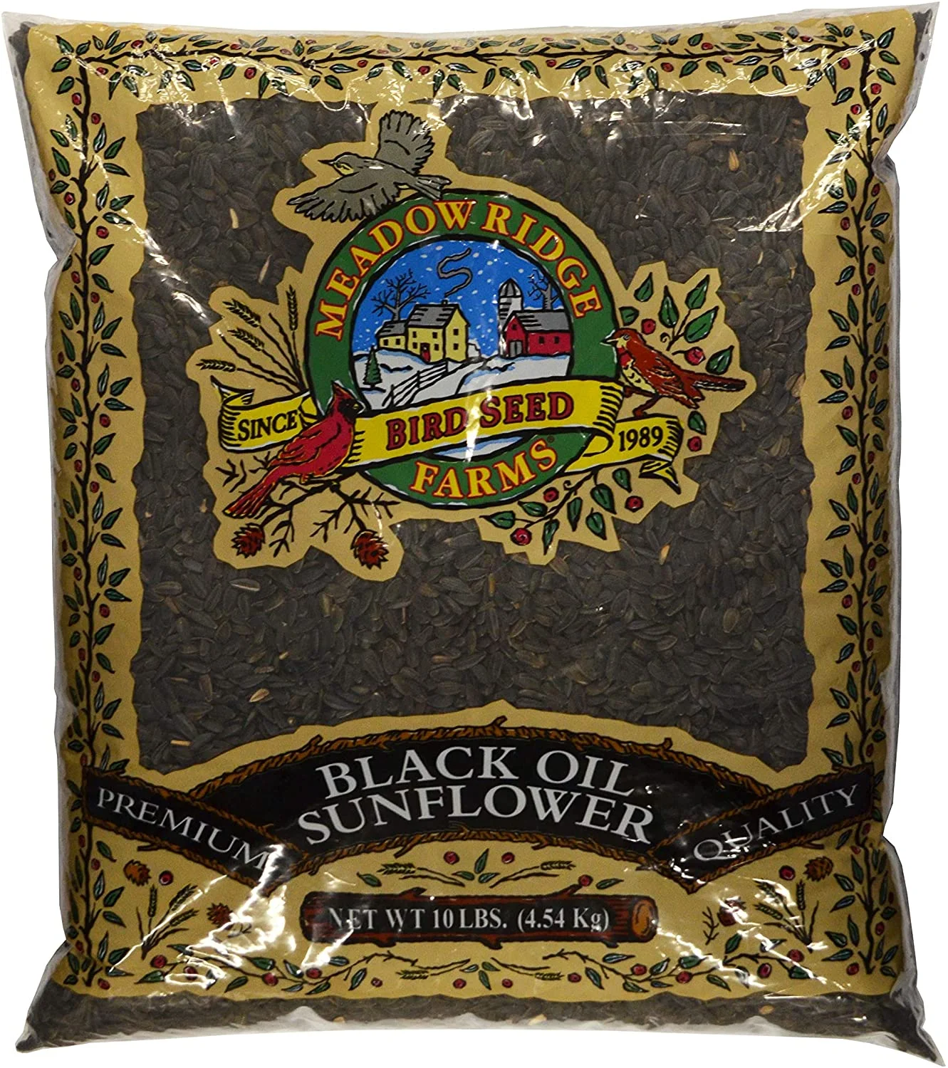 Meadow Ridge Farms B200010 Black Sunflower Wild Bird Food, 10 Lbs. - Quantity 1