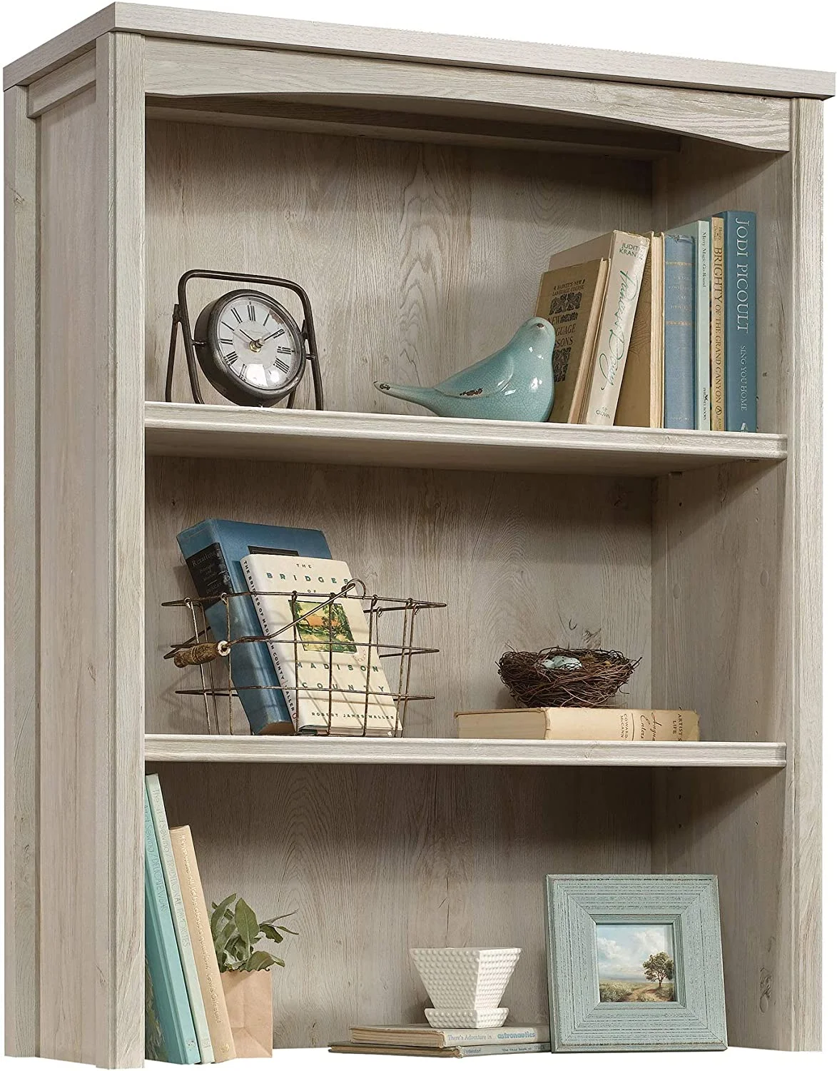 KUANGHENG Costa Library Hutch, Chalked Chestnut finish